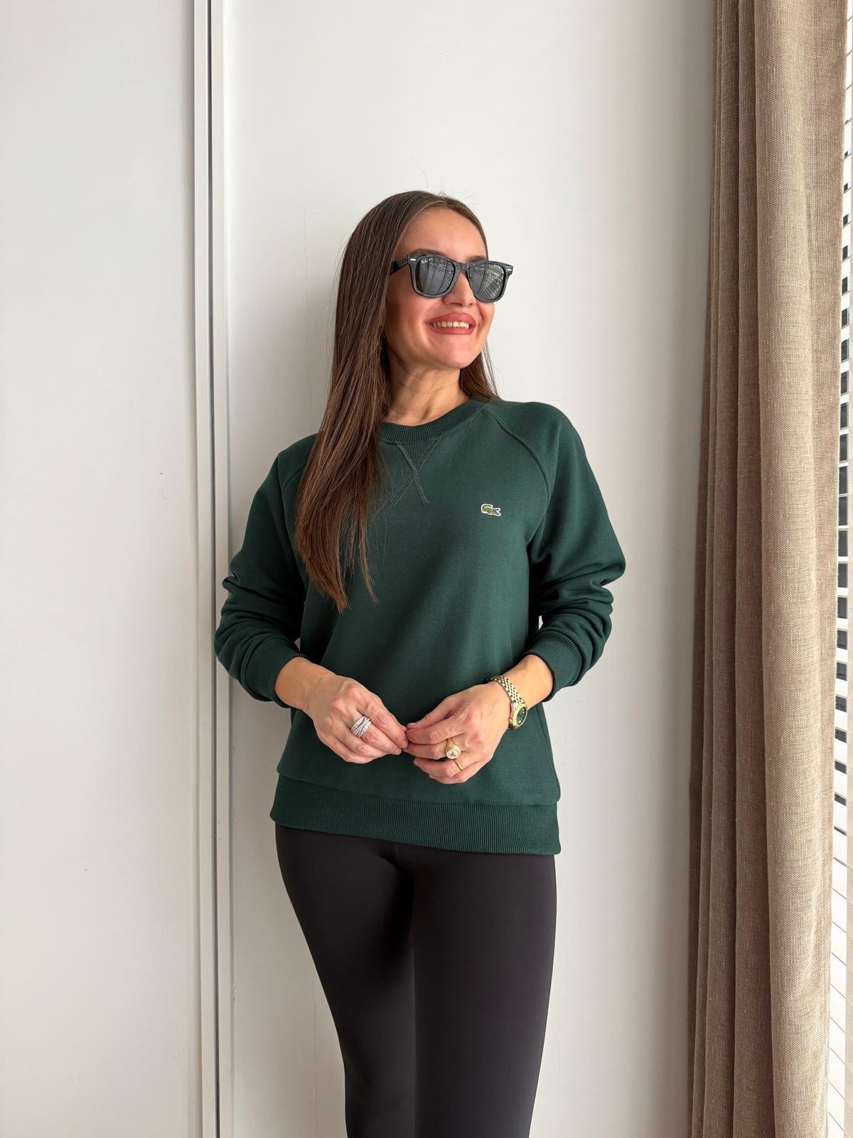 Yeşil Orjinal Marka İki İplik Sweatshirt 1895