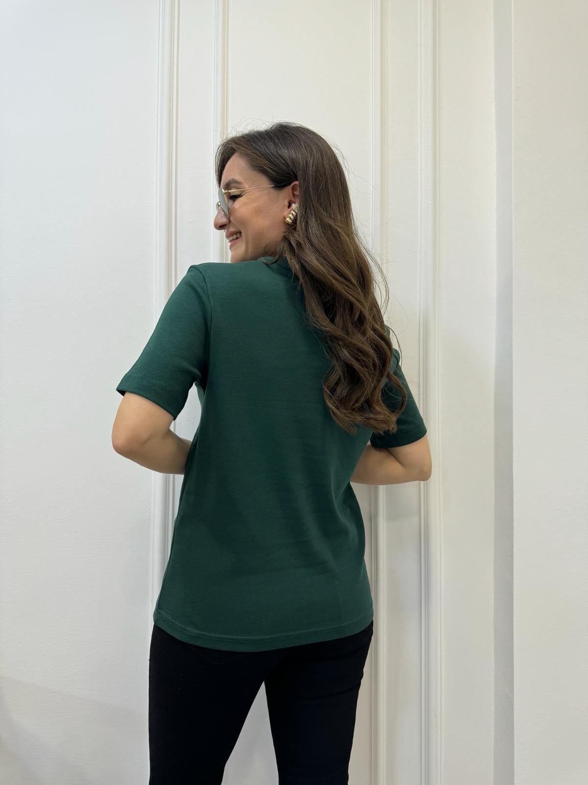 Zümrütyeşili Massimo Dutti Tişört