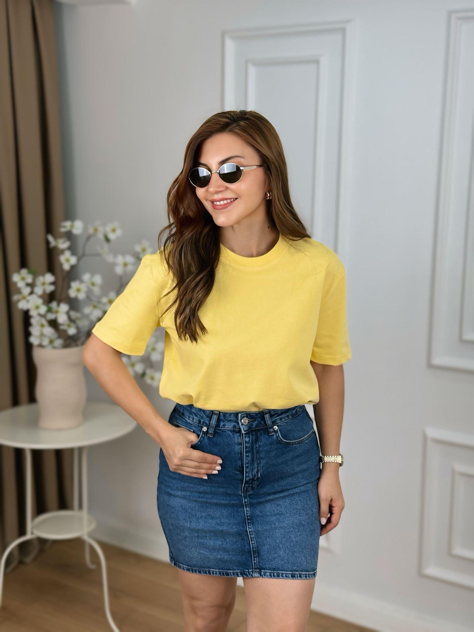 Sarı Ribanalı Bisiklet Yaka Tshirt Dilvin 30312