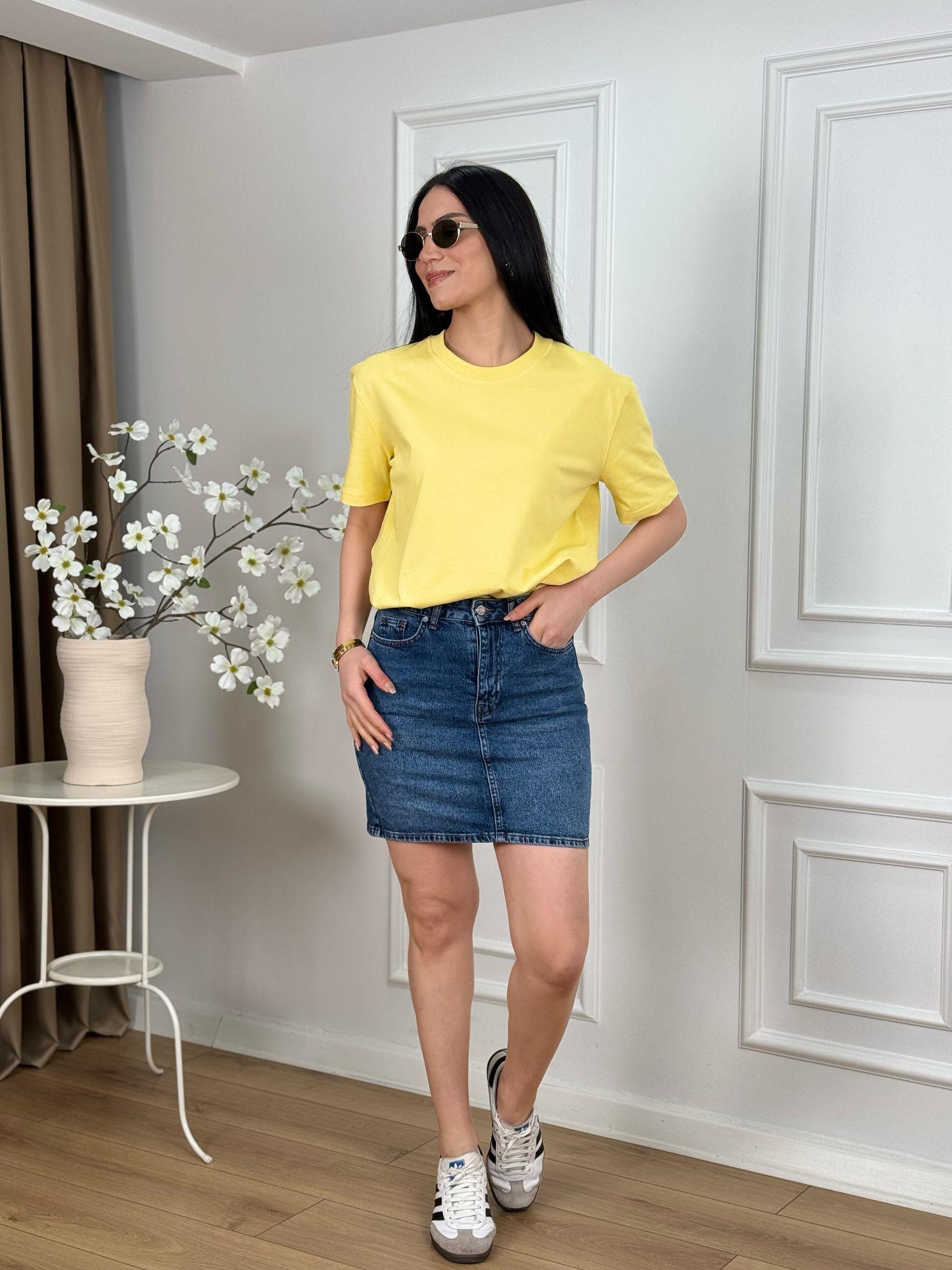 Sarı Ribanalı Bisiklet Yaka Tshirt Dilvin 30312