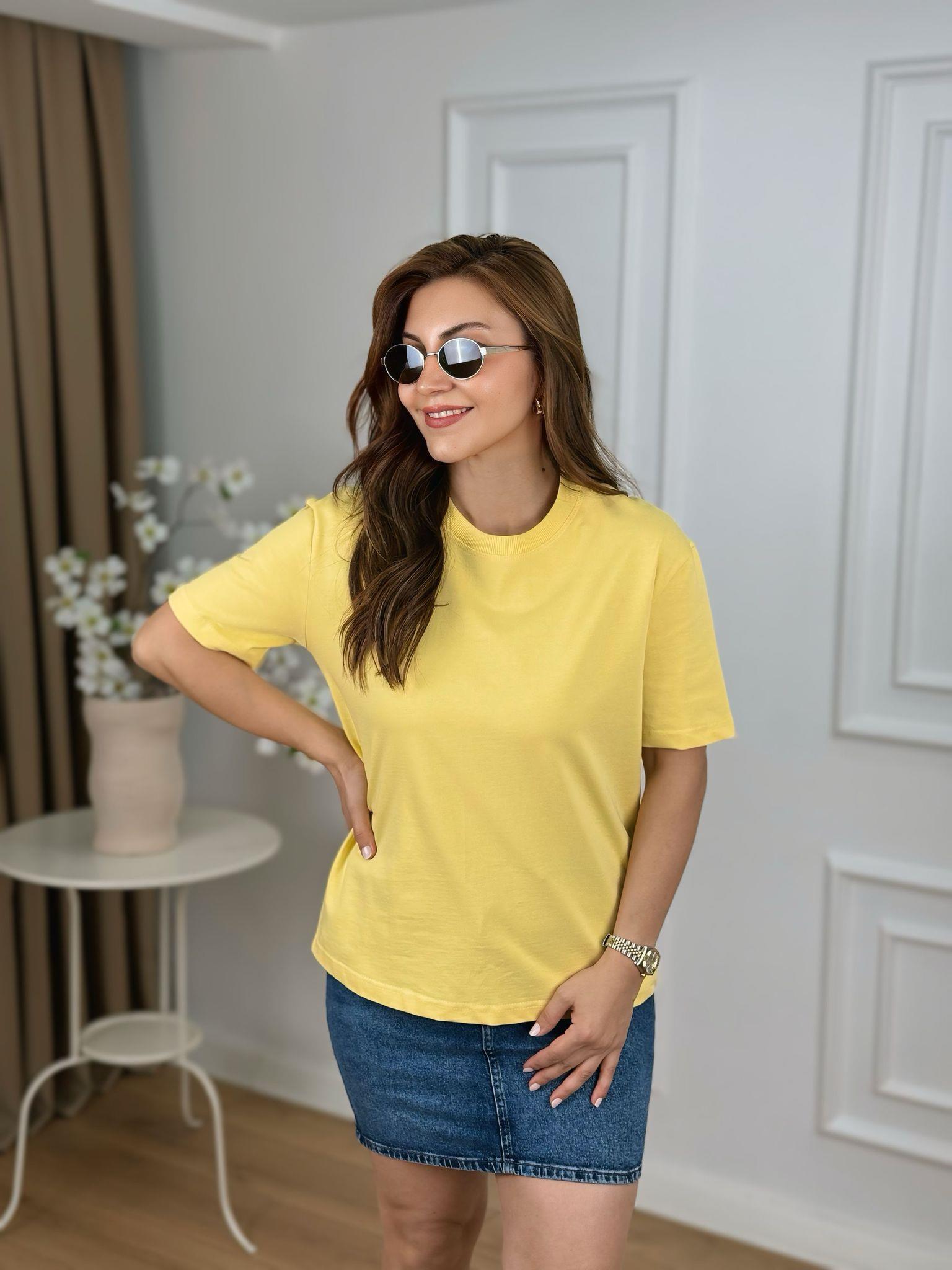 Sarı Ribanalı Bisiklet Yaka Tshirt Dilvin 30312