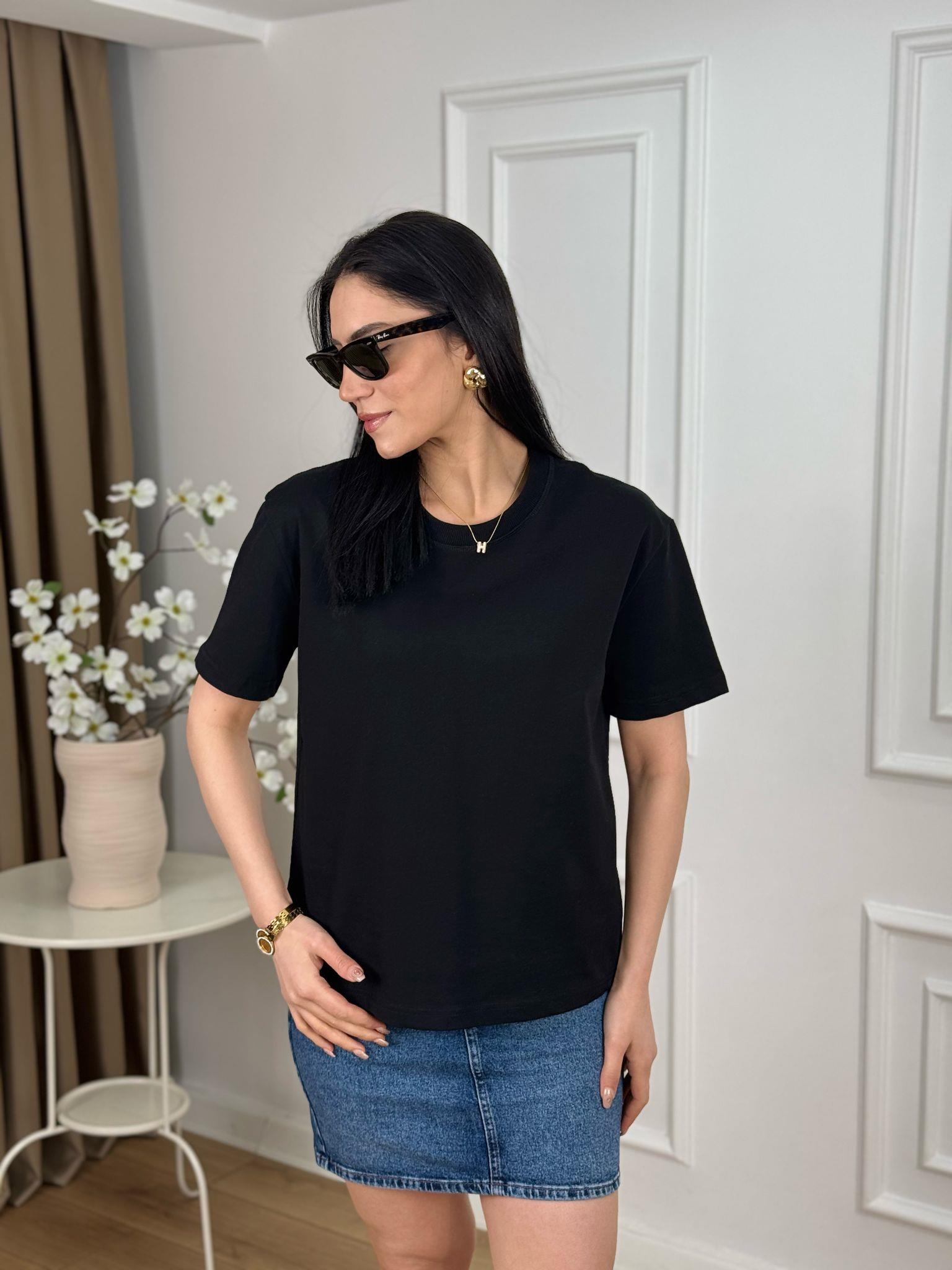 Siyah Ribanalı Bisiklet Yaka Tshirt Dilvin 30312