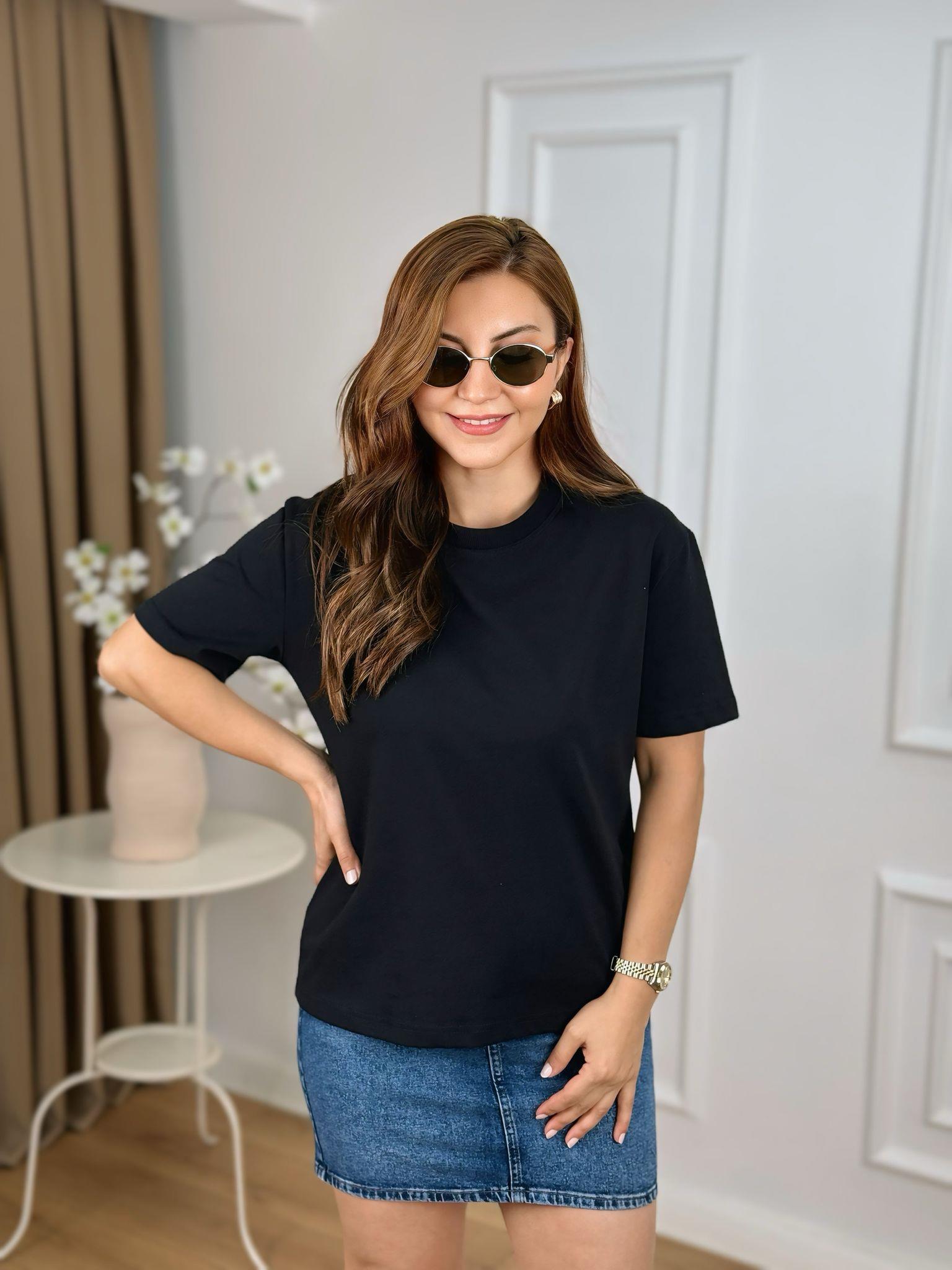 Siyah Ribanalı Bisiklet Yaka Tshirt Dilvin 30312