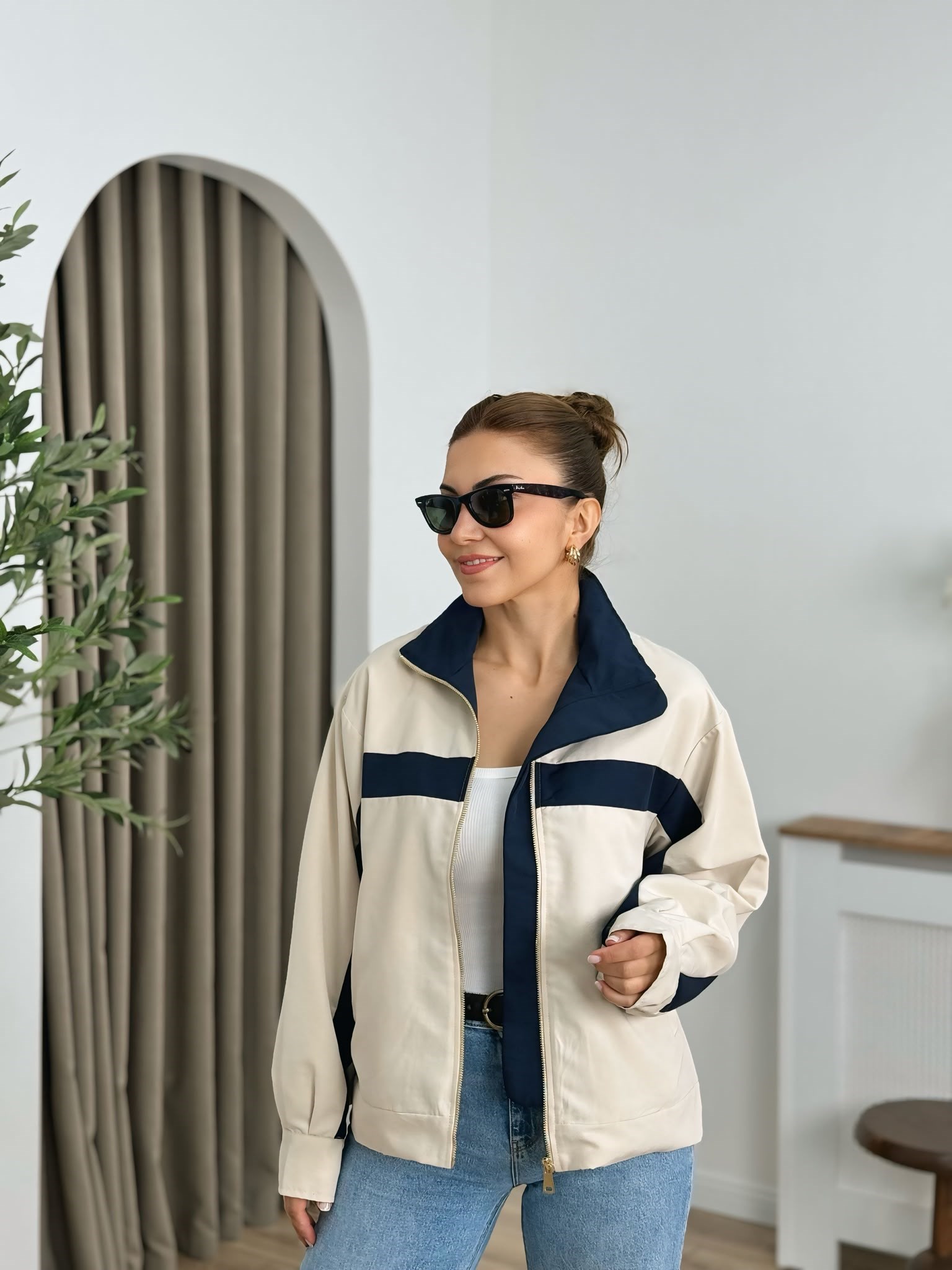 Taş Fermuarlı Astarlı Trenchcoat 3436