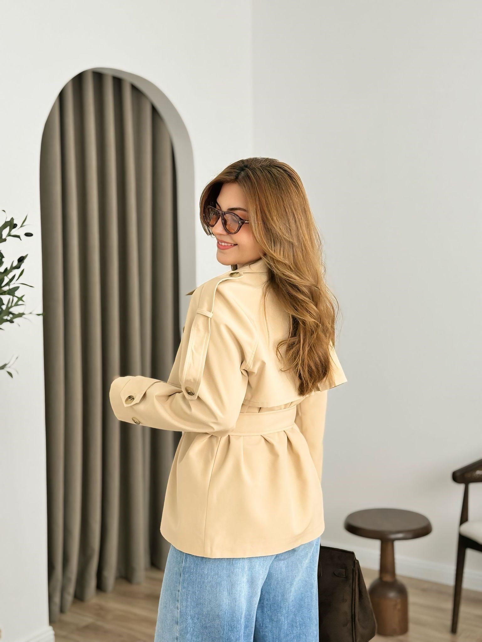 Taş Premium Kalite AstarlıTrenchcoat 6389