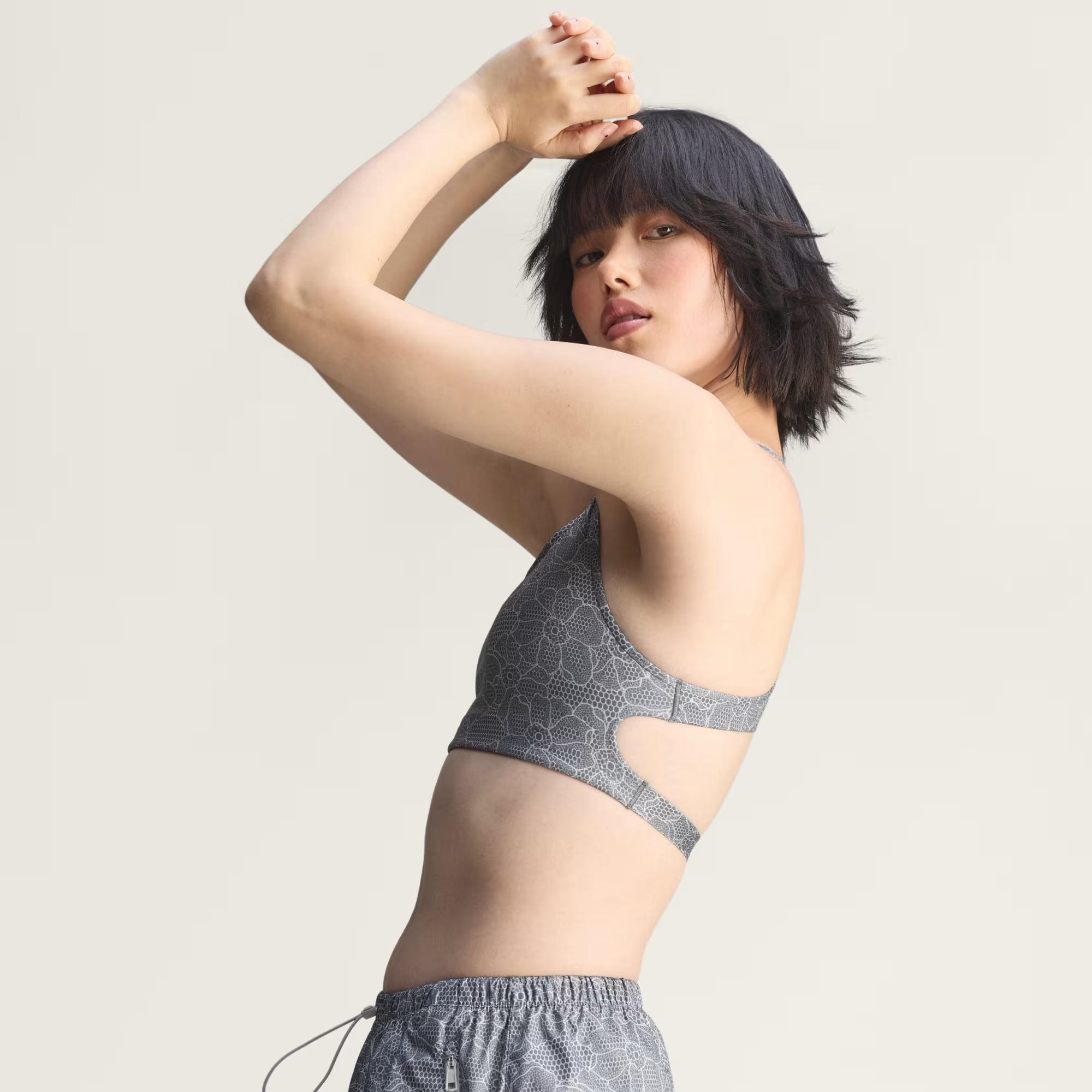 adidas by Stella McCartney Running Printed Mini Crop Kadın Büstiyer