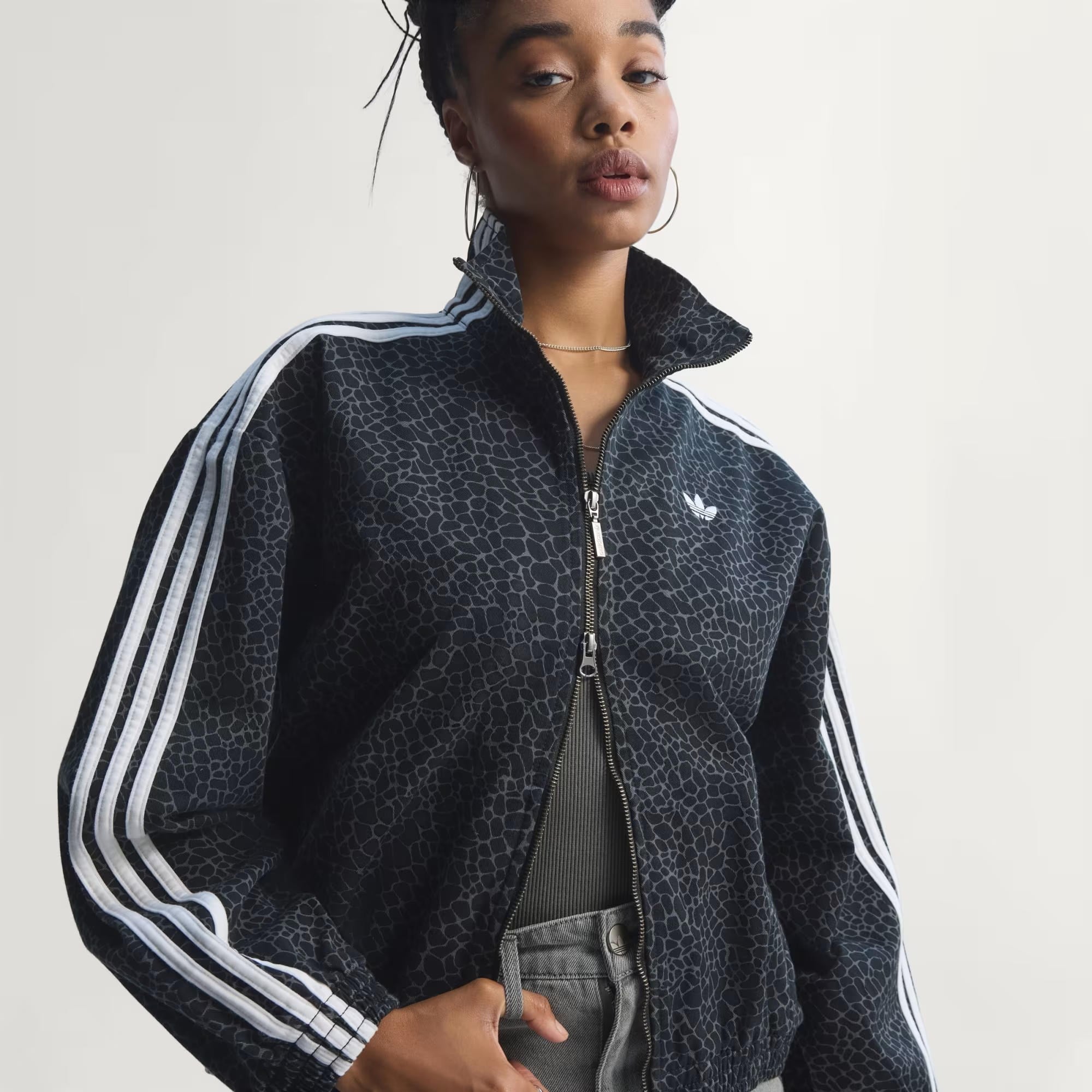 adidas Firebird Oversized Aop Denim Kadın Ceket