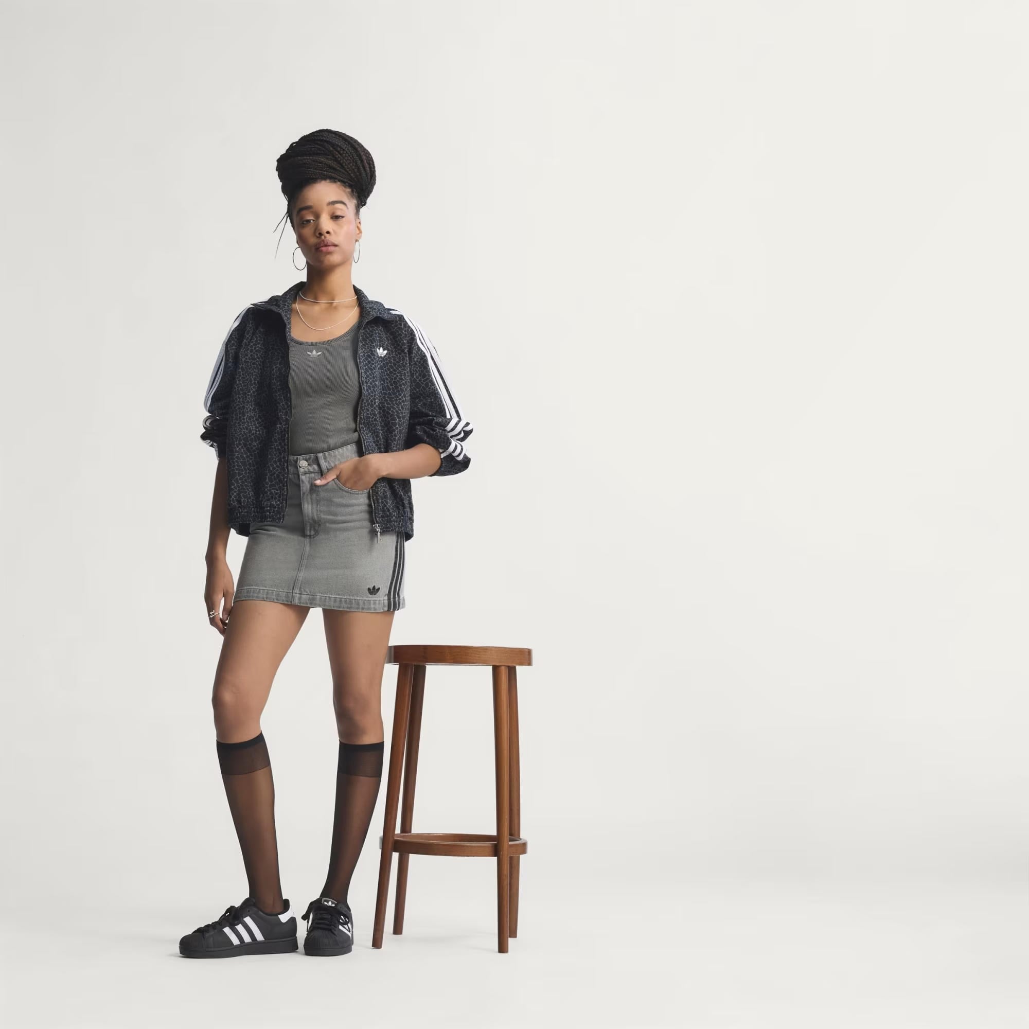 adidas Firebird Oversized Aop Denim Kadın Ceket