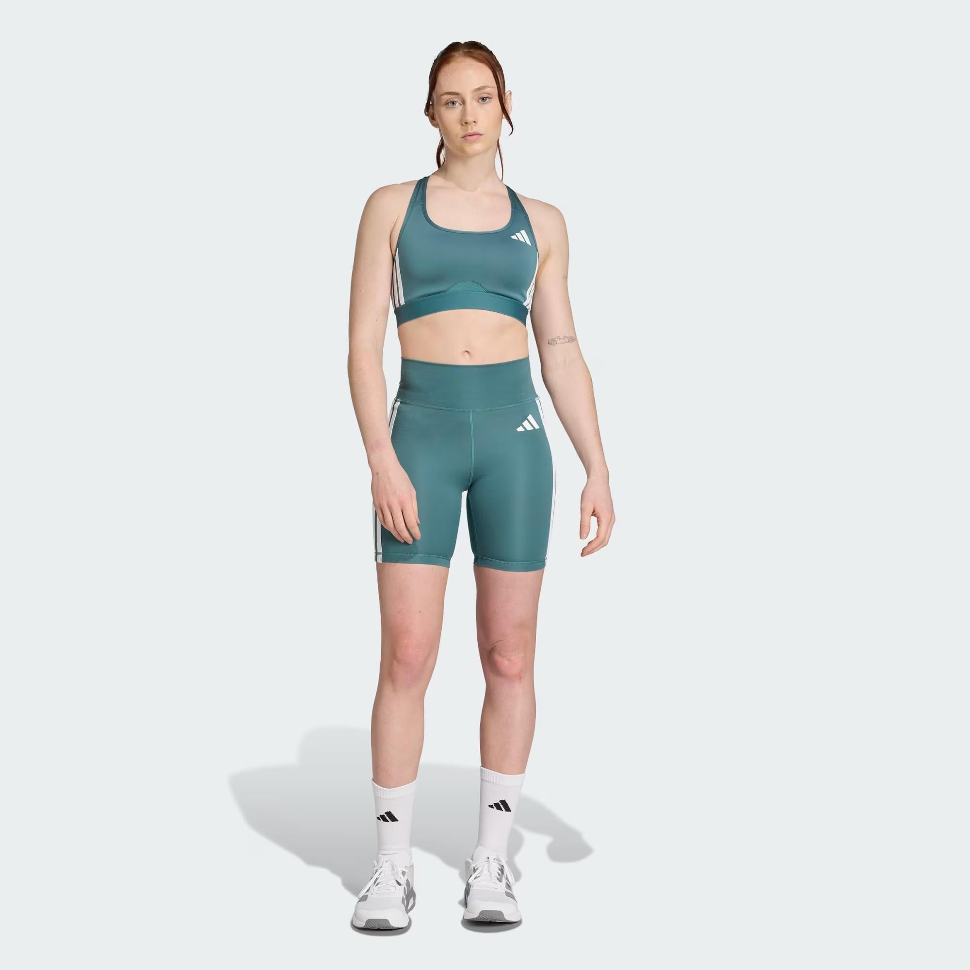 adidas Powerreact Train Medium Support 3 Stripes Kadın Büstiyer