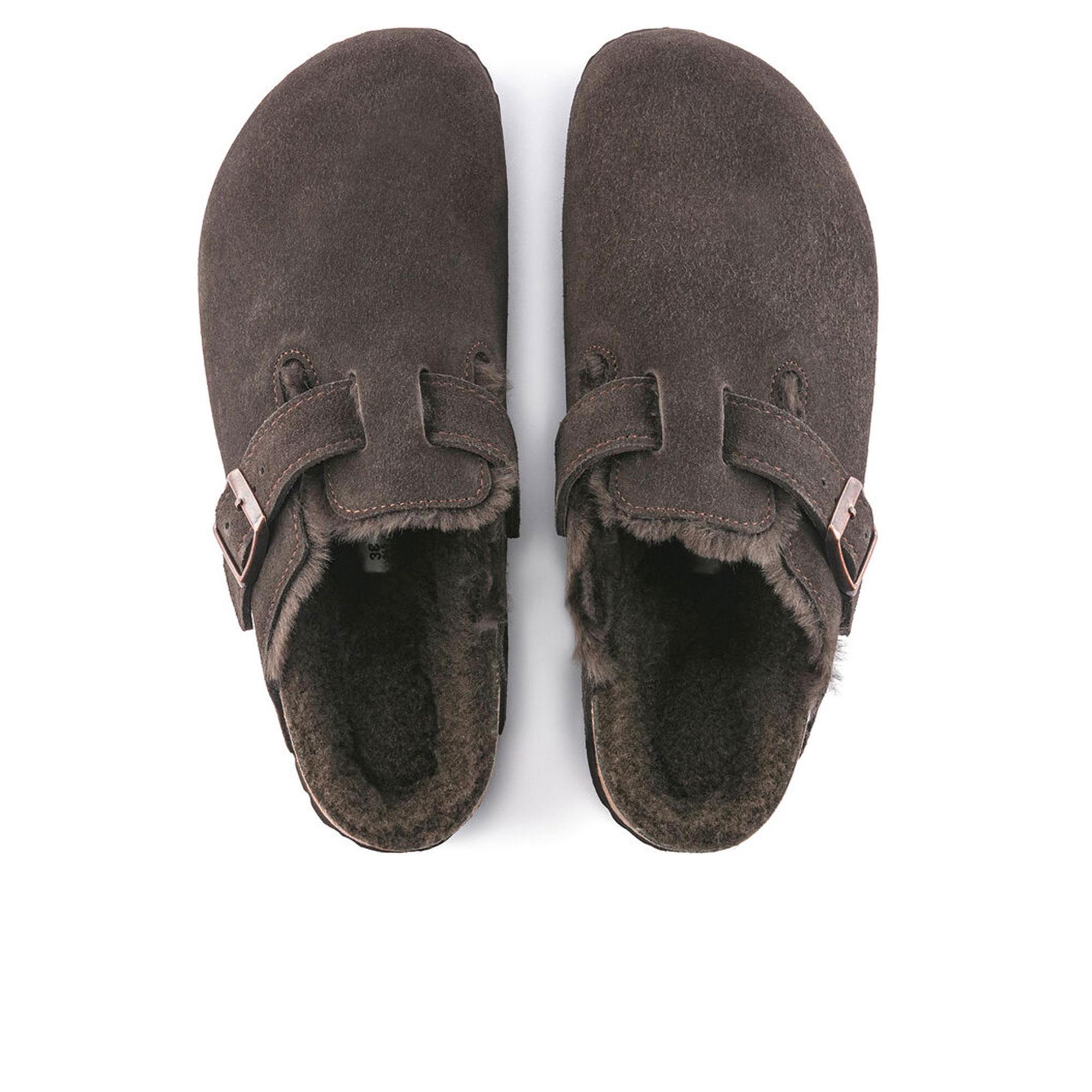 Birkenstock Boston Suede Shearling Kadın Terlik - Görsel 5