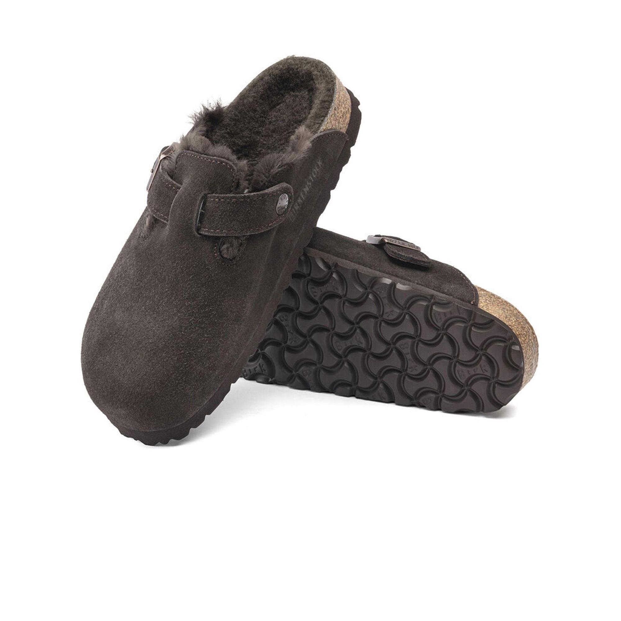 Birkenstock Boston Suede Shearling Kadın Terlik - Görsel 6