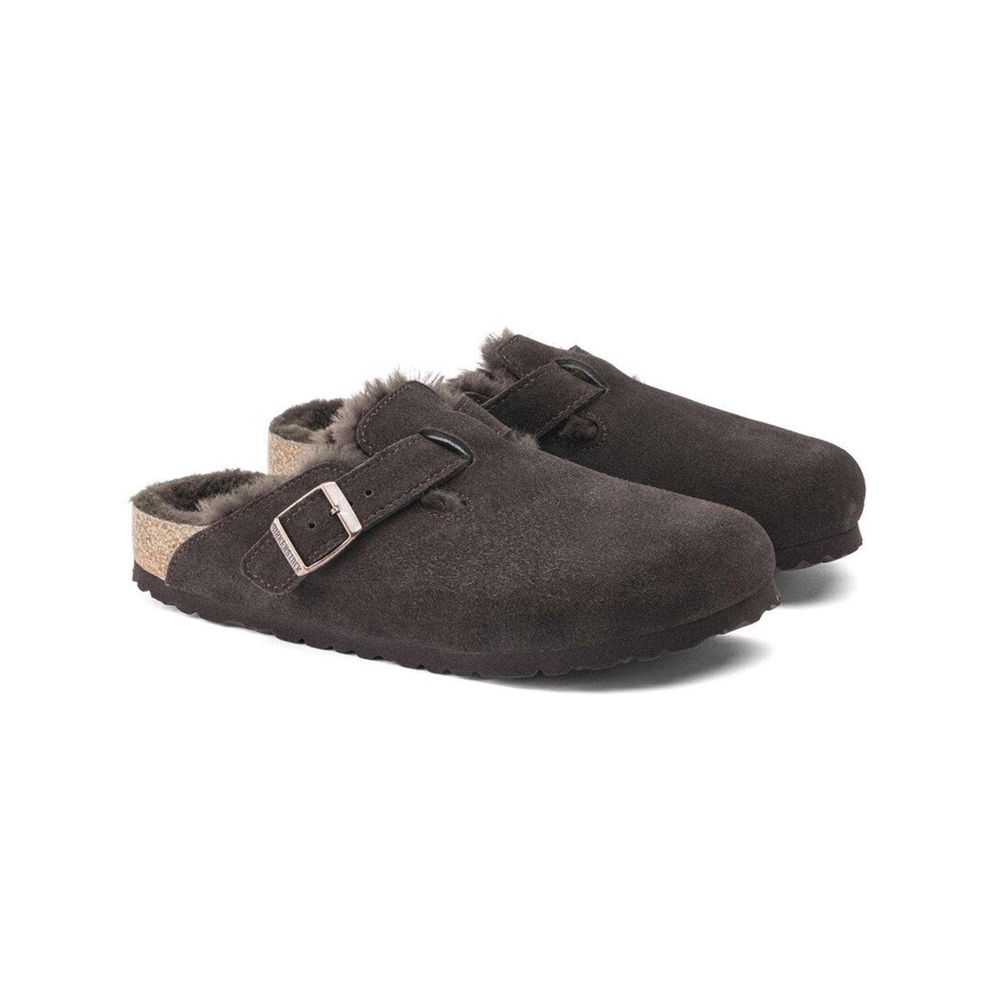Birkenstock Boston Suede Shearling Kadın Terlik - Görsel 4