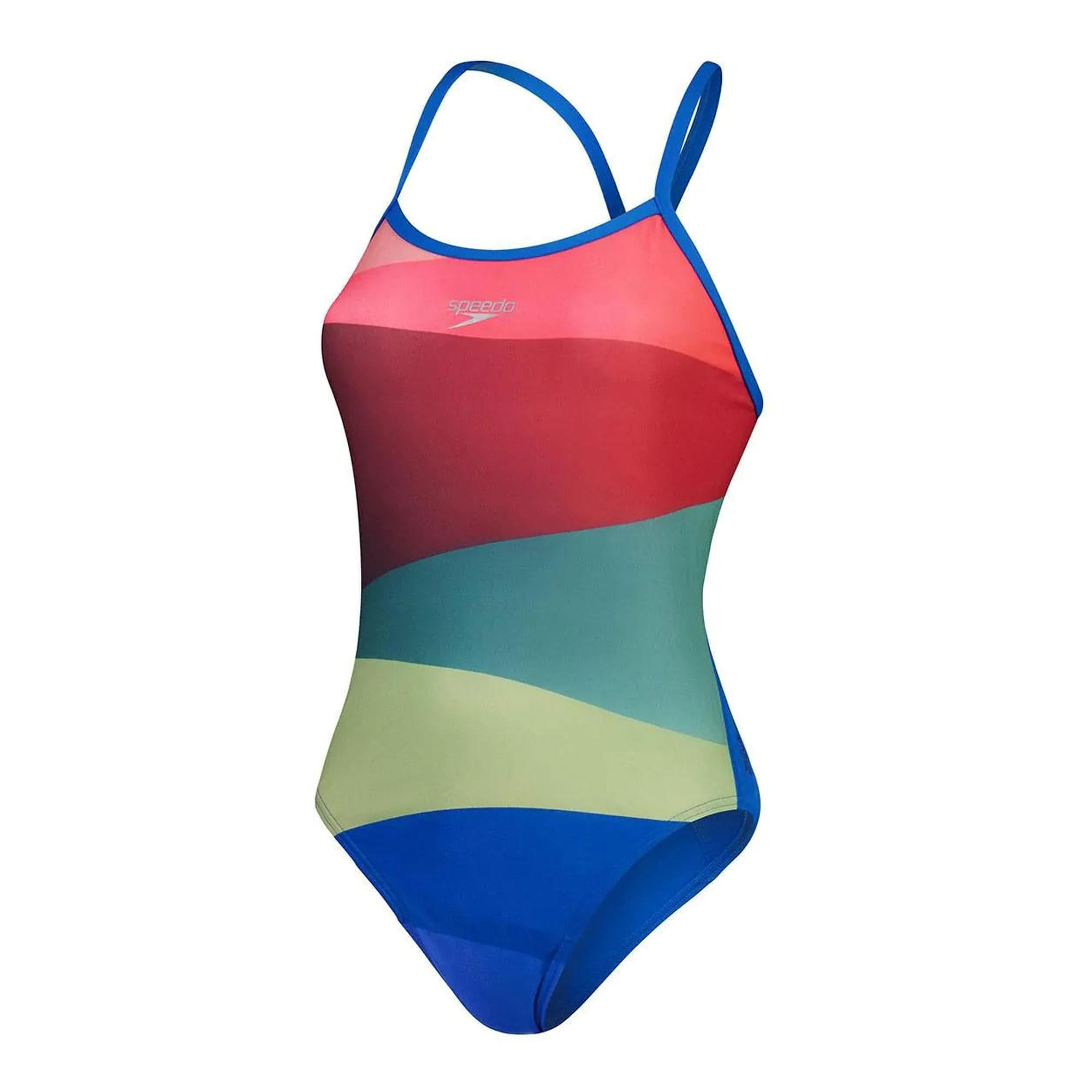 Speedo Placement Digital Turnback Kadın Yüzücü Mayosu