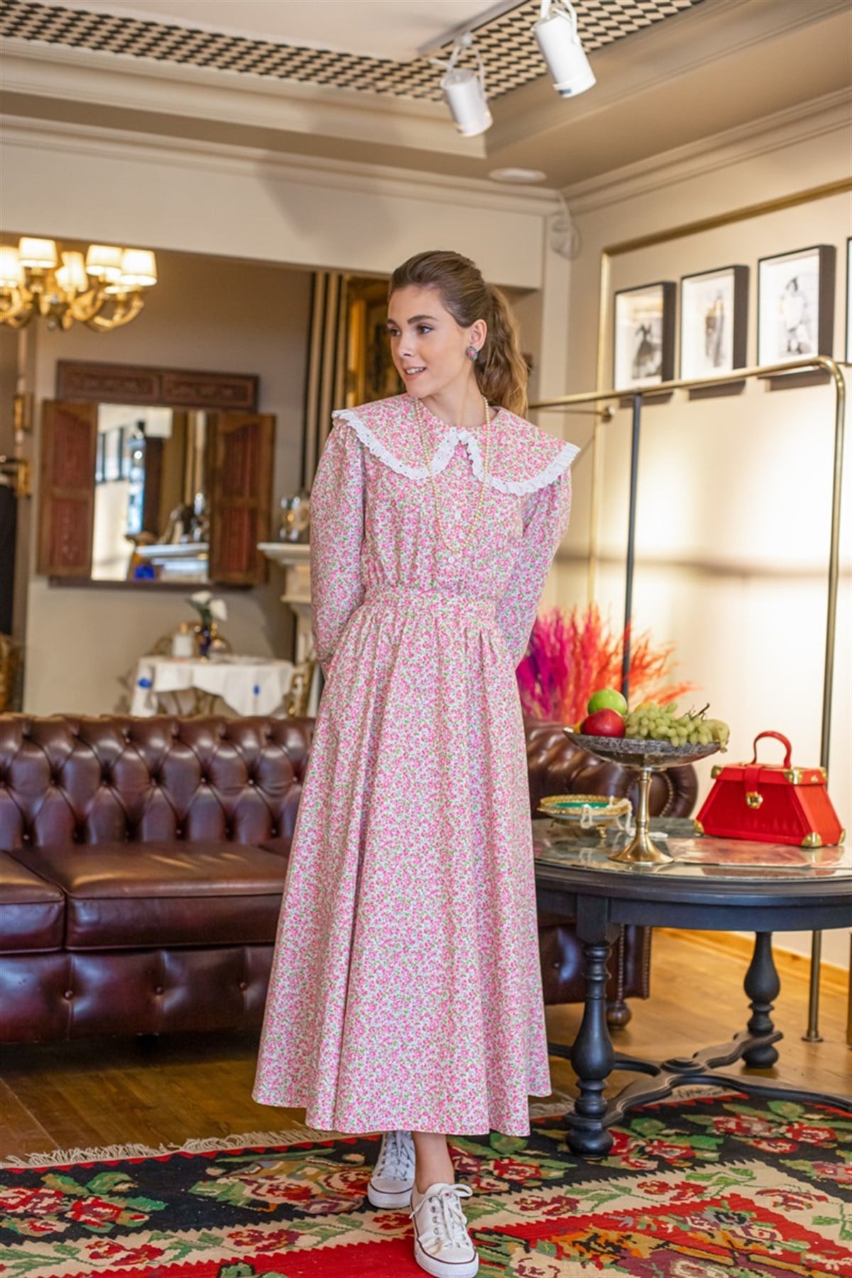 “Catherina” Pembe Çiçekli