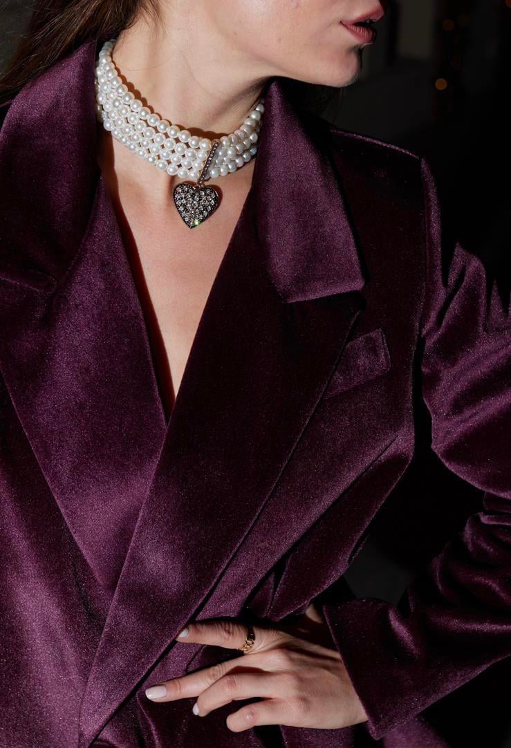 Kalpli İnci Choker Kolye