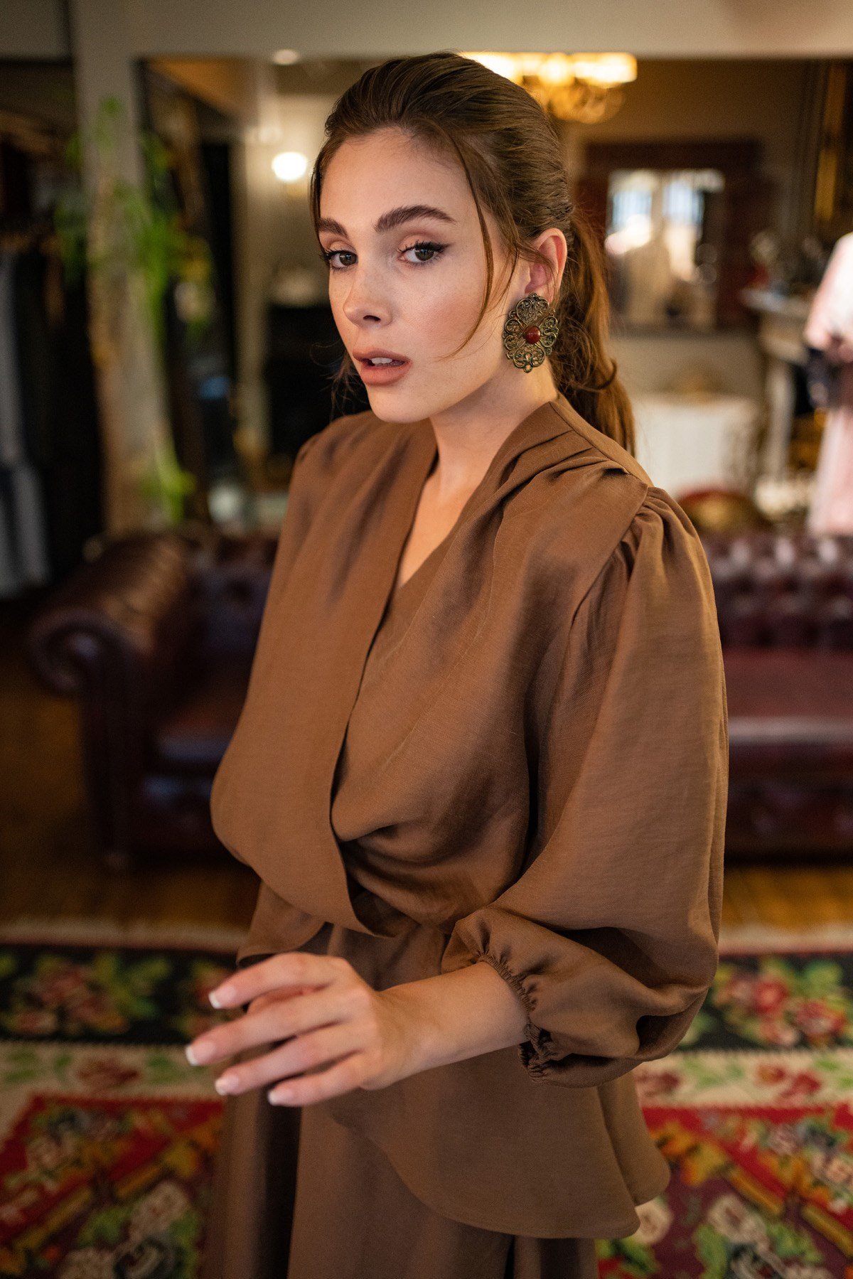 Keten Peplum Takım