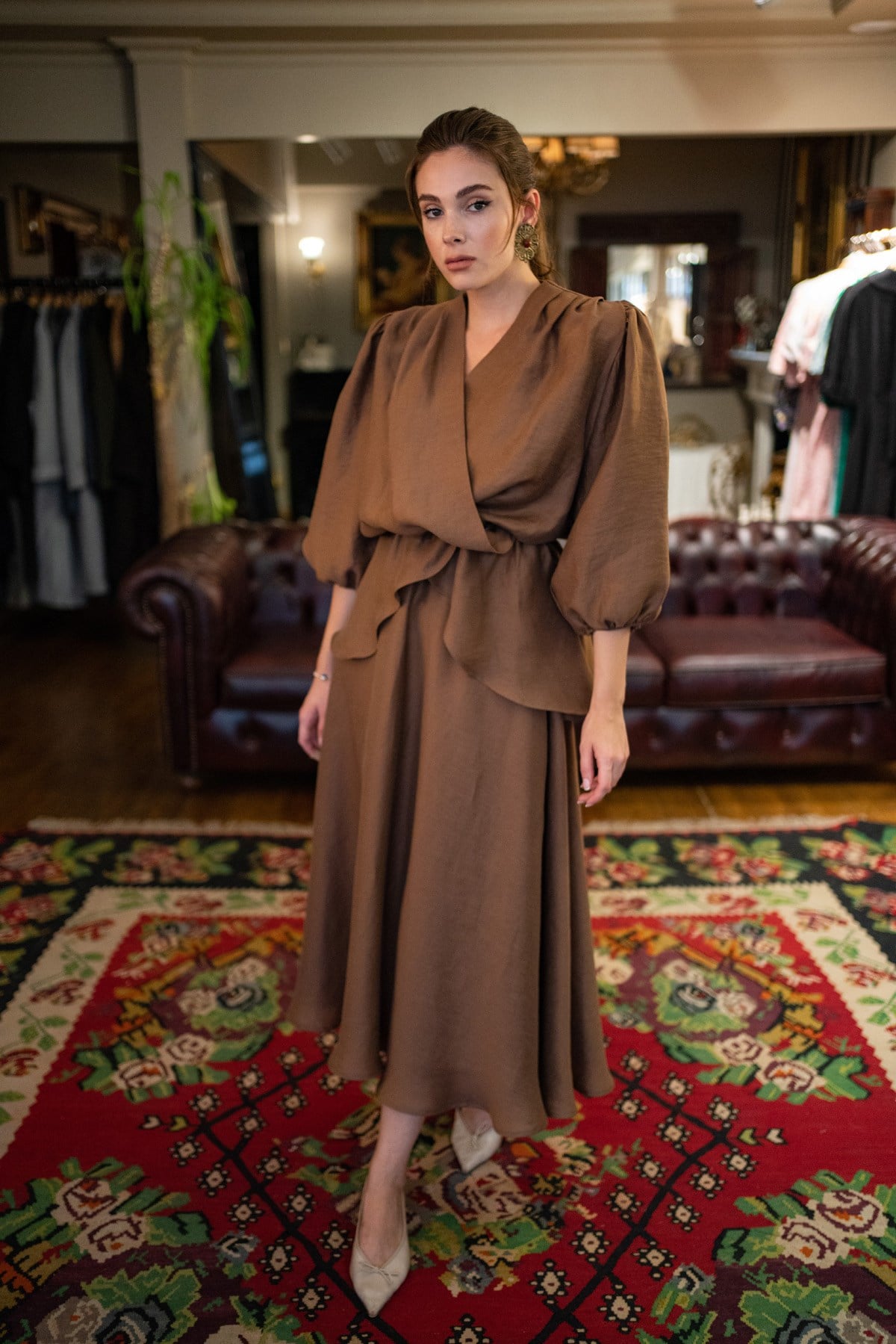 Keten Peplum Takım