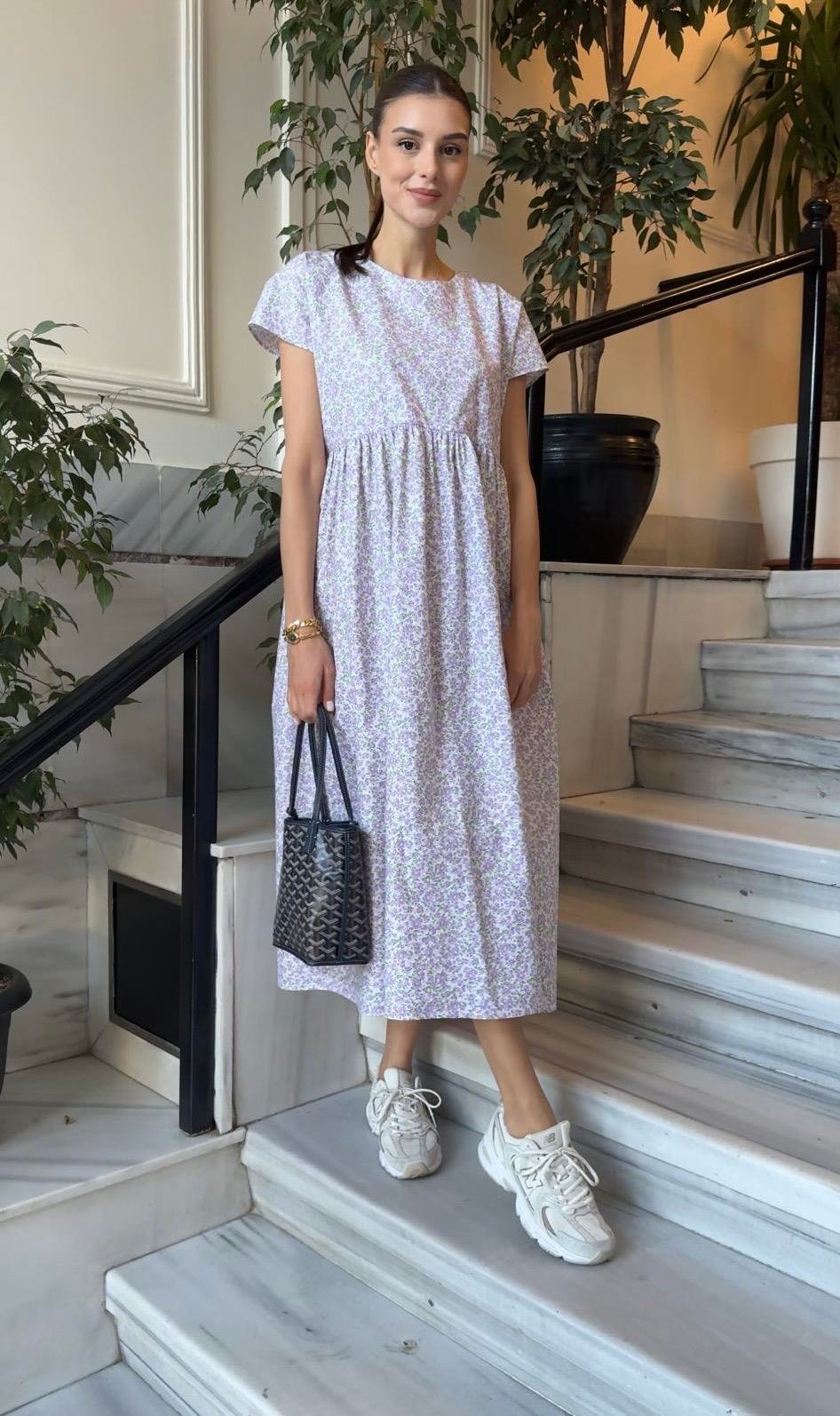 Lila Fincan Piknik Midi