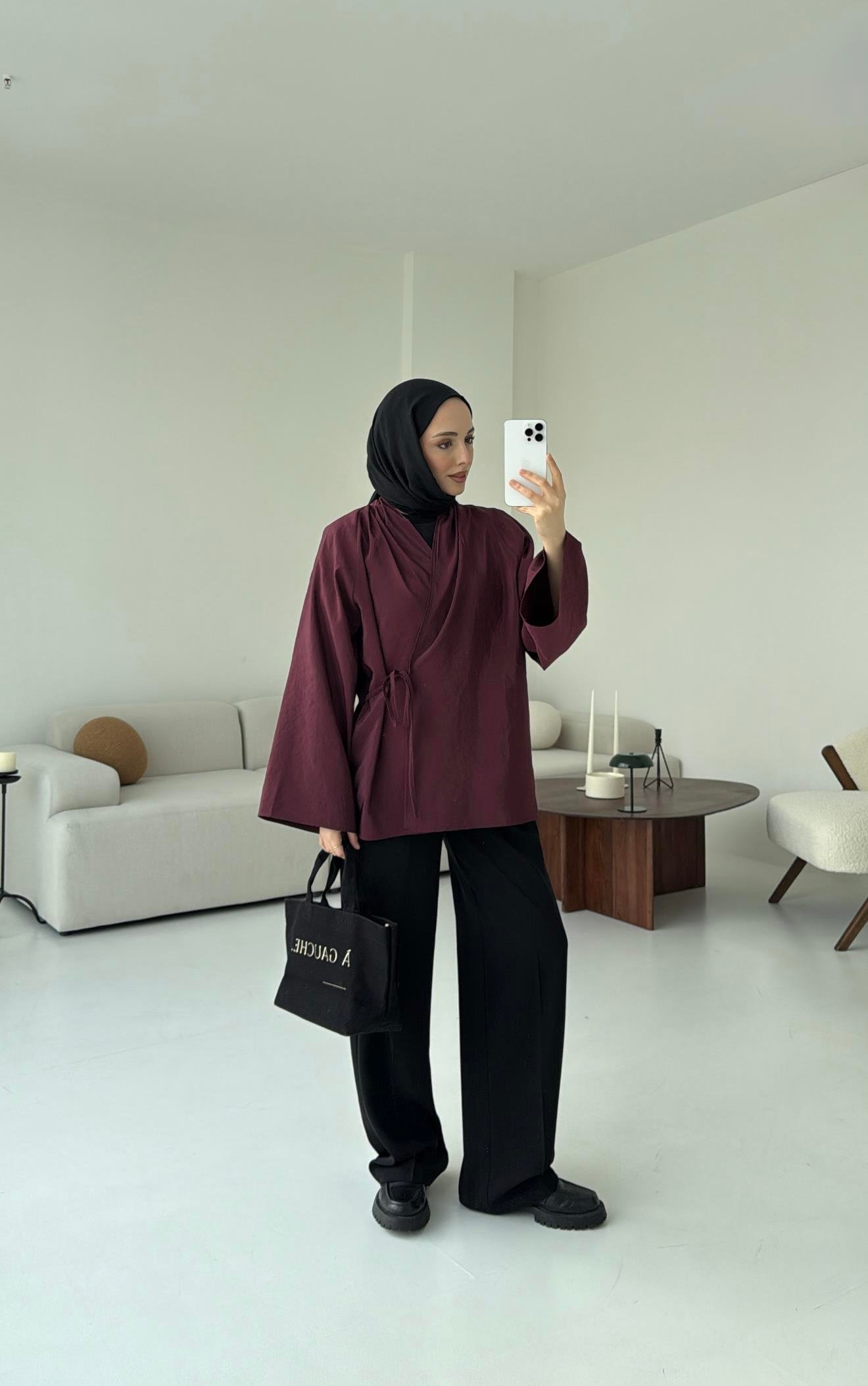 Orijinal Marka Kimono Bordo