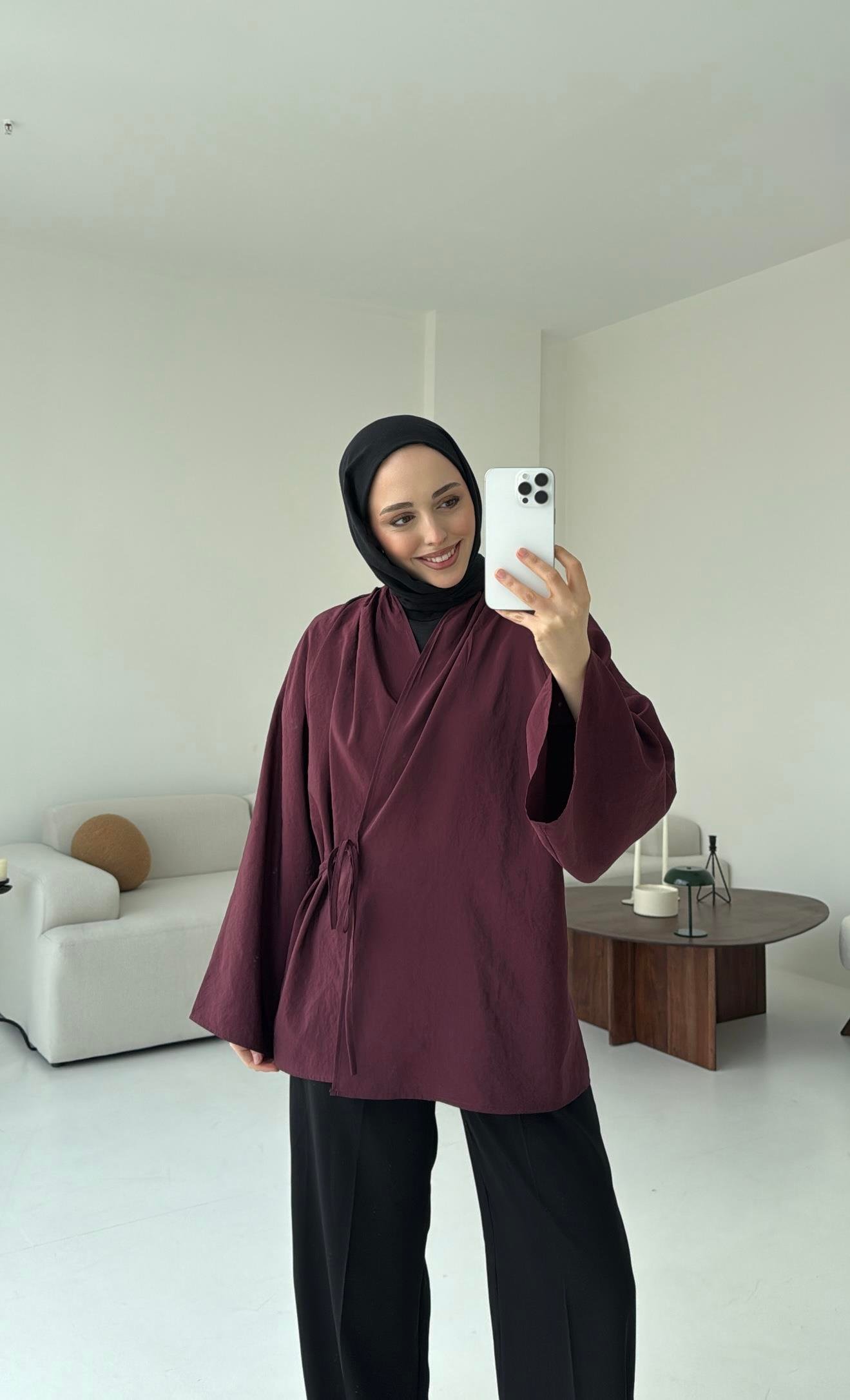  Orijinal Marka Kimono Bordo