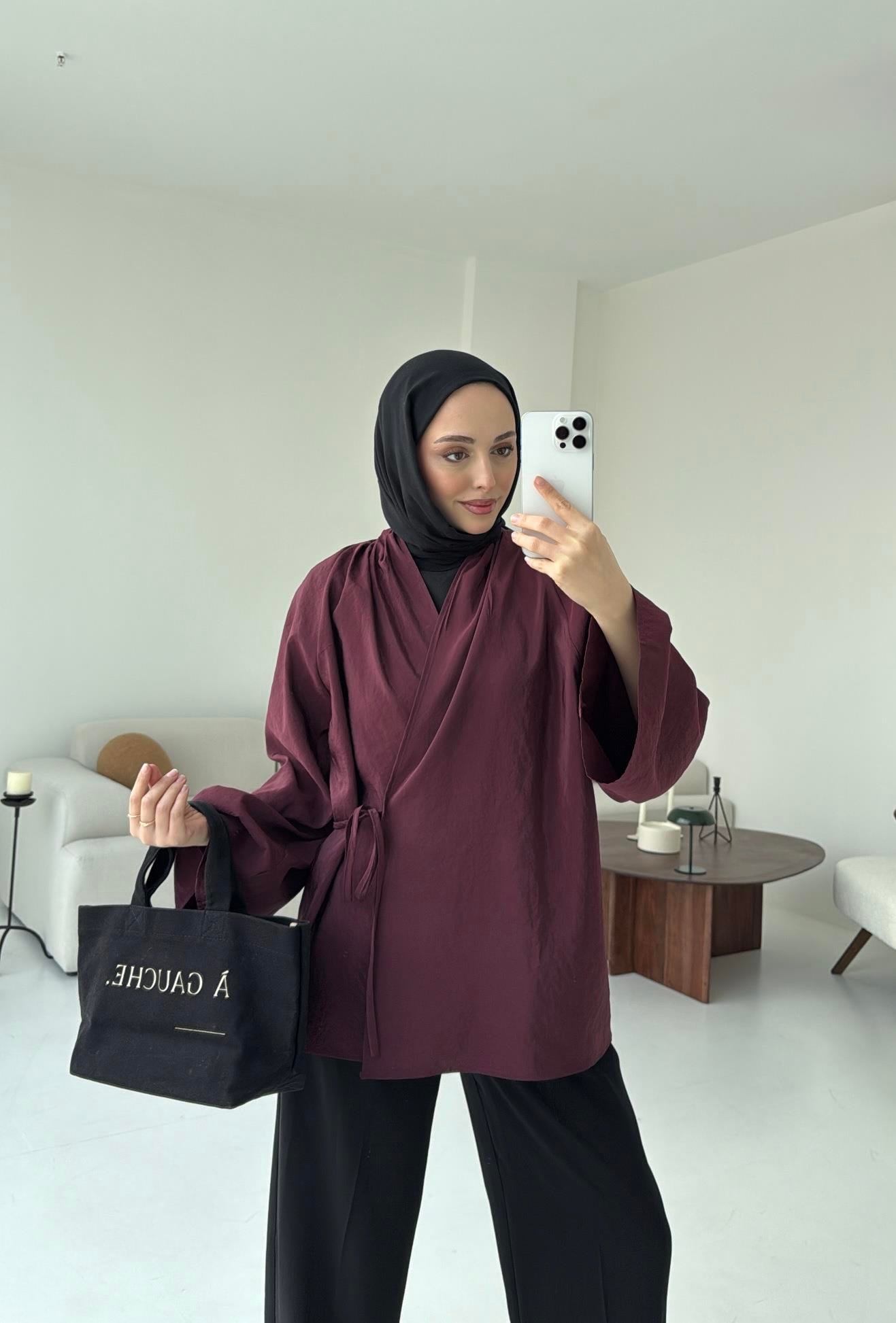  Orijinal Marka Kimono Bordo
