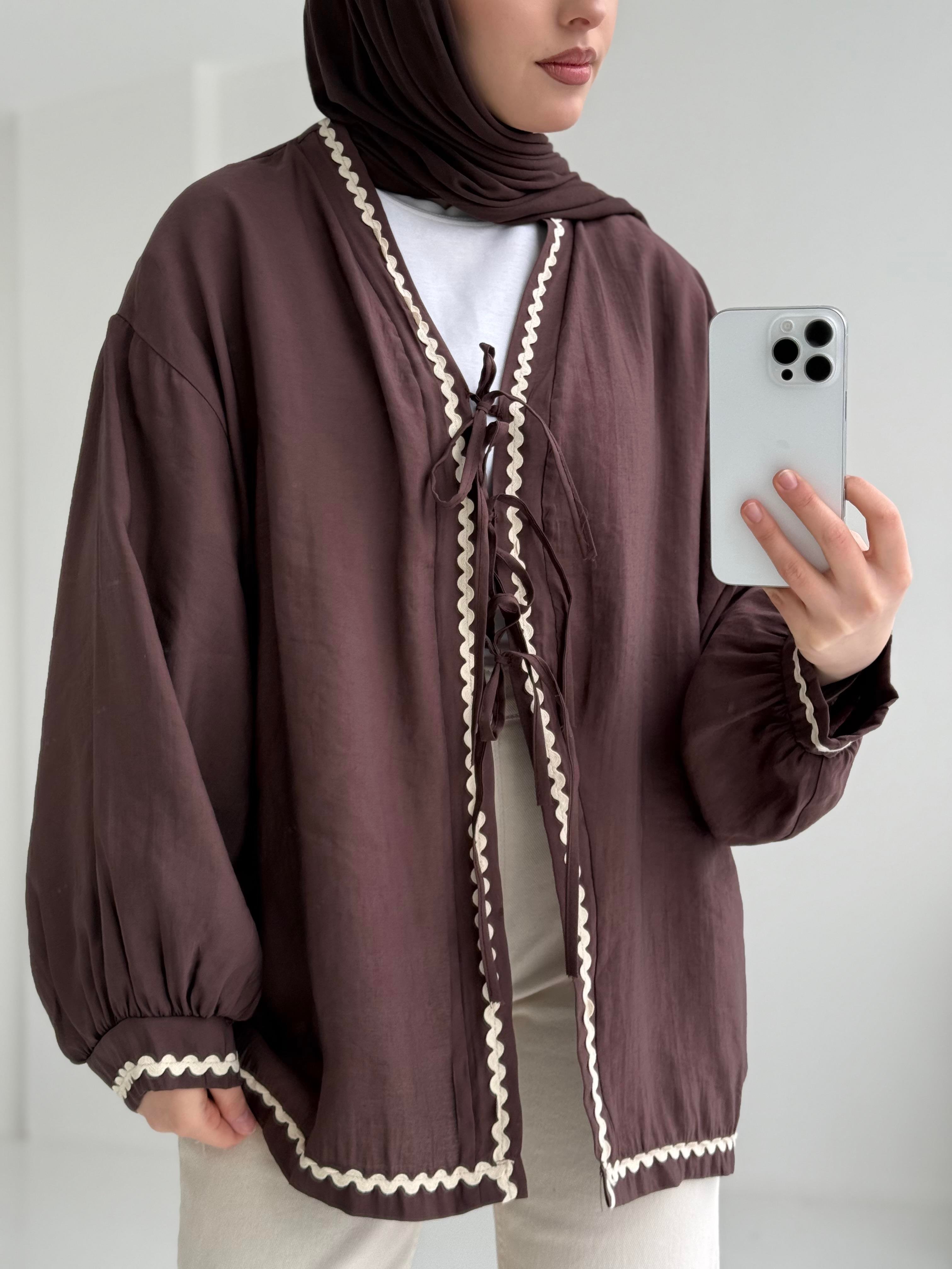Bağlamalı Dantel Detay Kimono