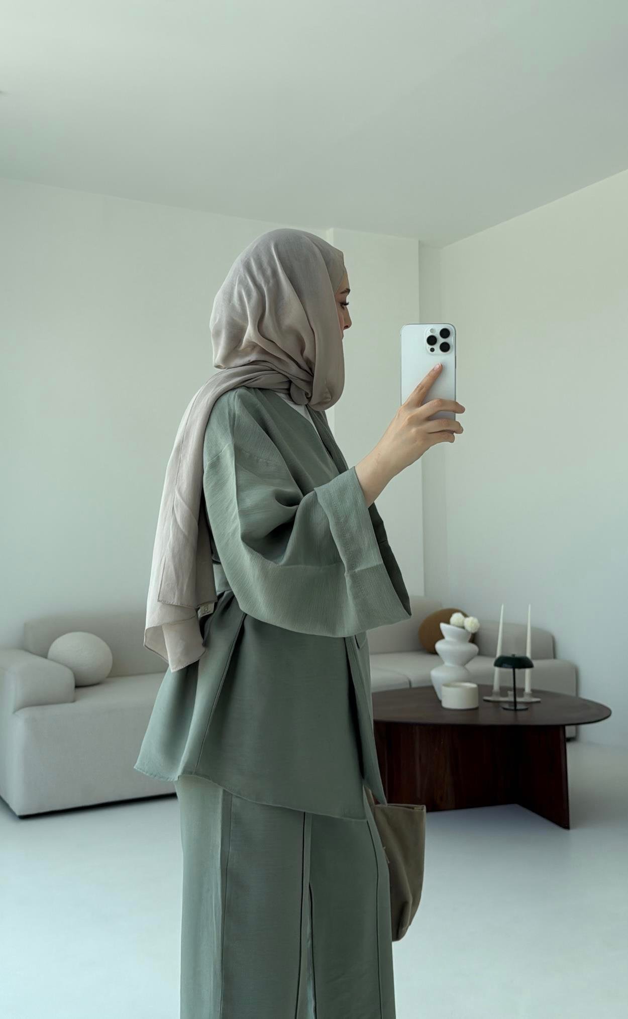 Bağlamalı Kimono Takım Çağla