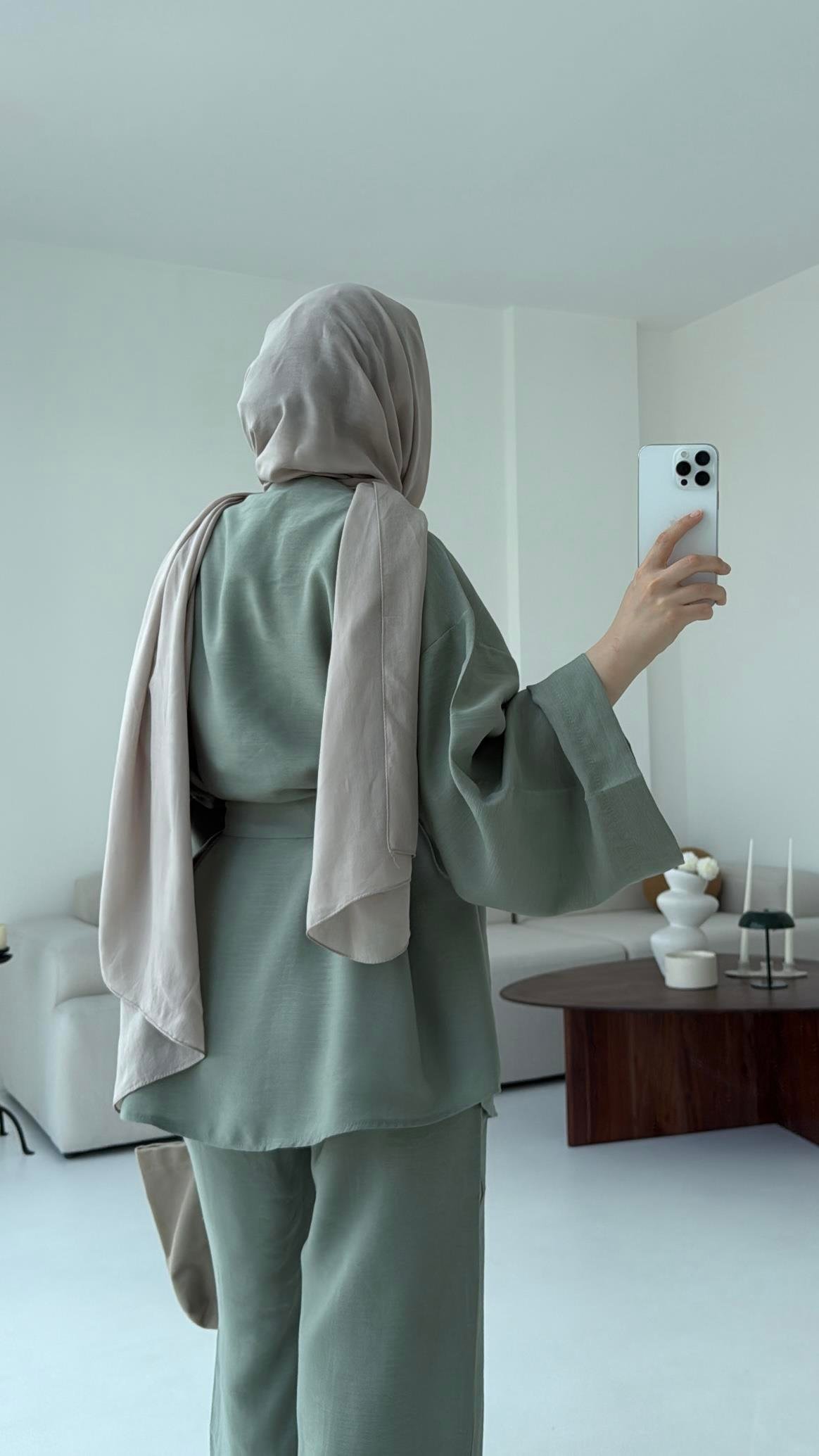 Bağlamalı Kimono Takım Çağla