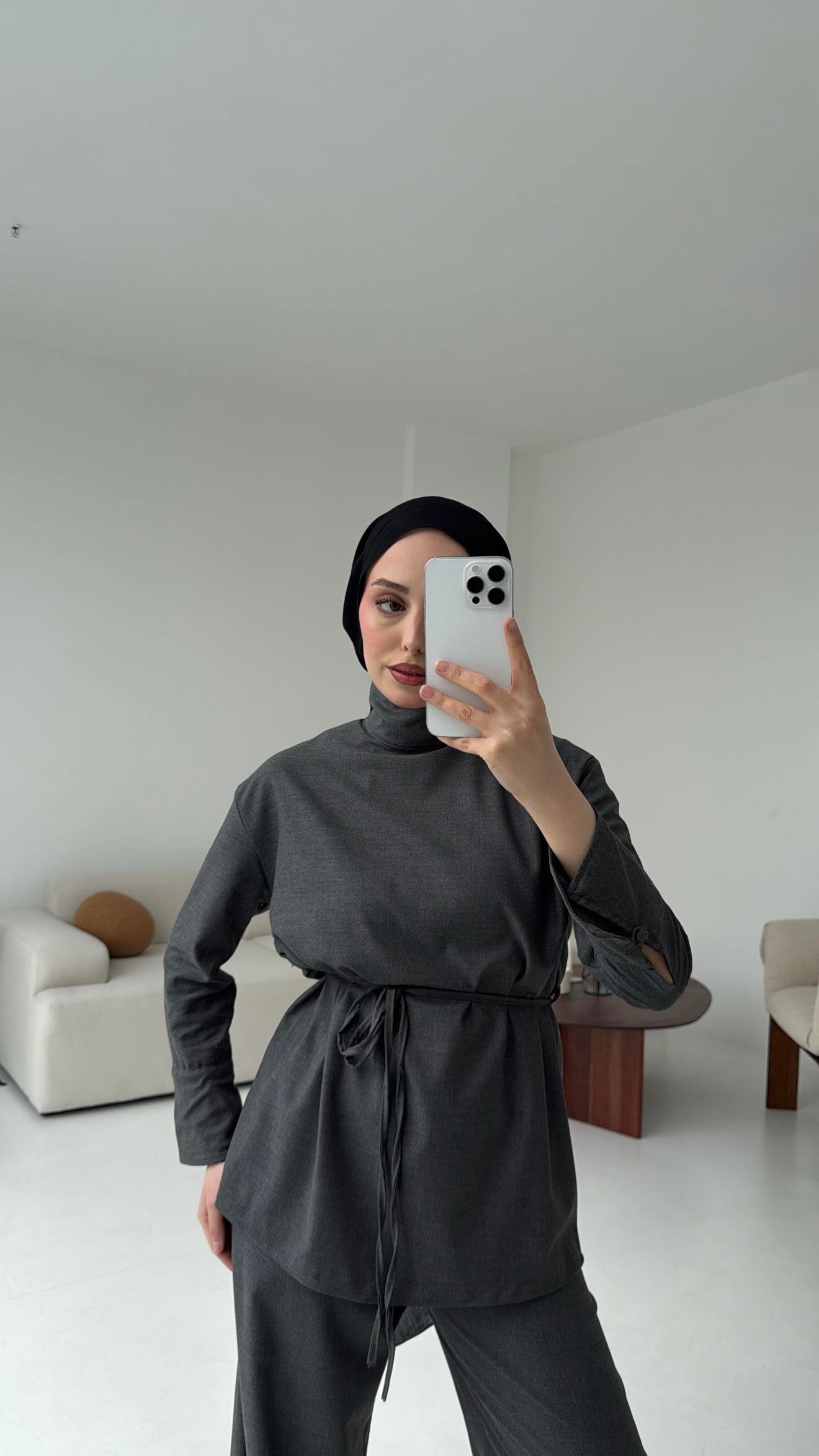 Basıc Bağlamalı Takım Gri