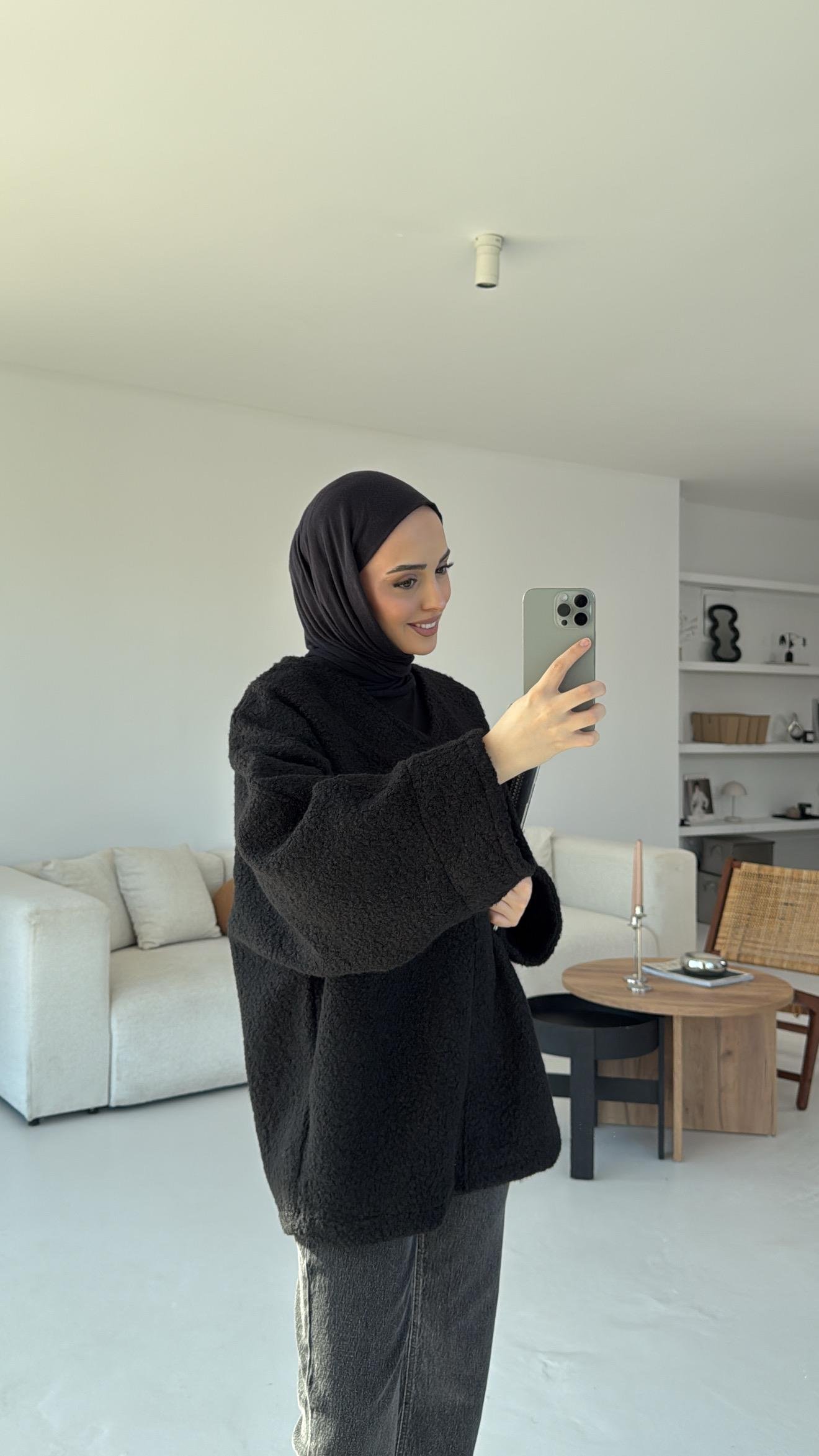 Buklet Kalın Sweatshirt Siyah