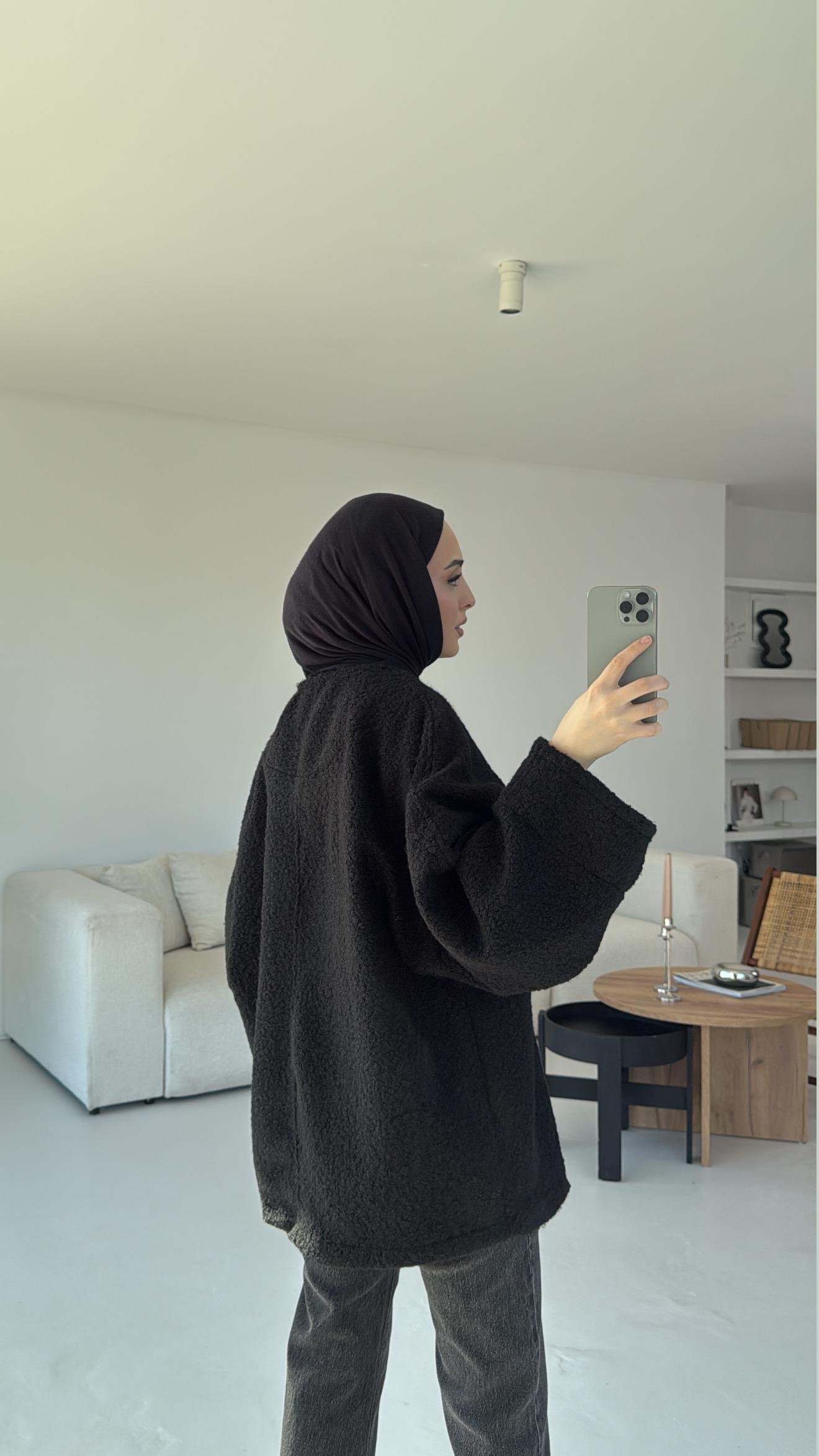 Buklet Kalın Sweatshirt Siyah