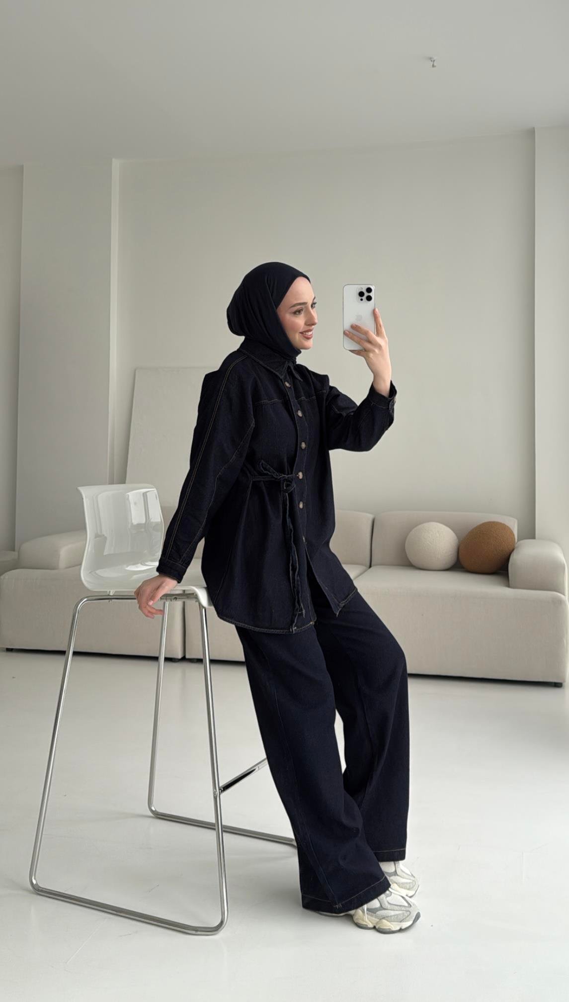 Denim Bağlamalı Takım