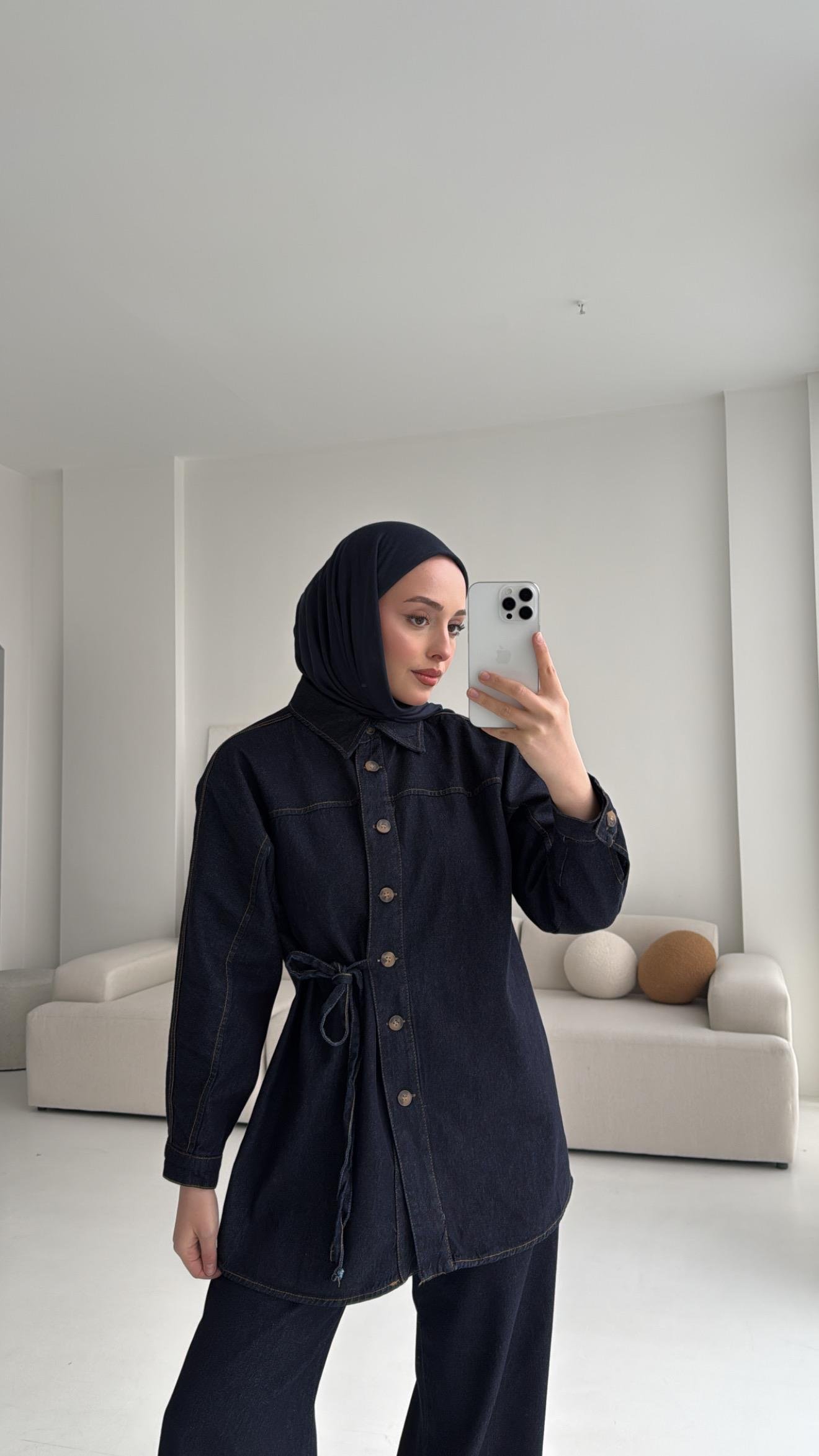 Denim Bağlamalı Takım