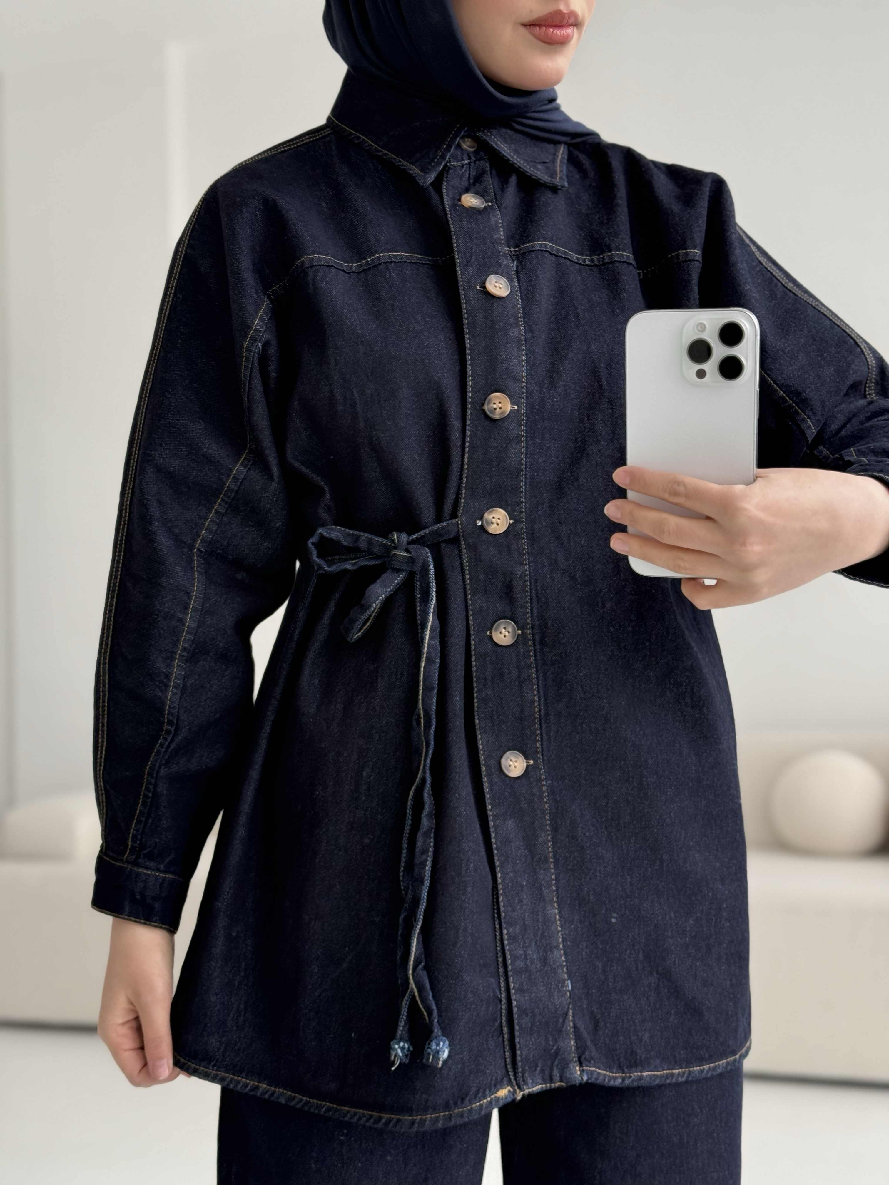 Denim Bağlamalı Takım