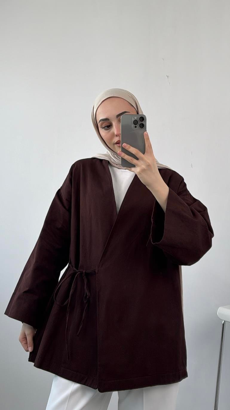Gabardin Bağlamalı Ceket/Kimono 