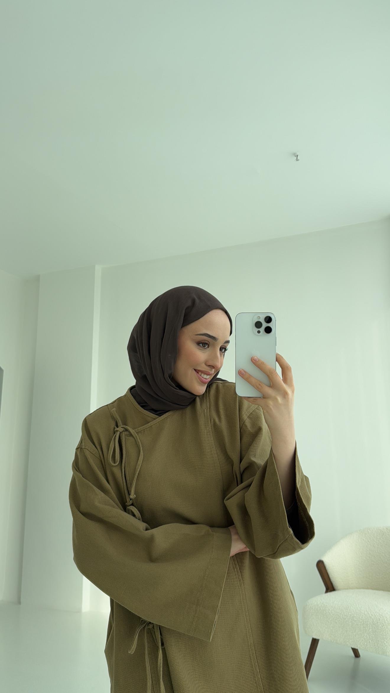 Gabardin Baglamalı Ceket/Kimono Olive