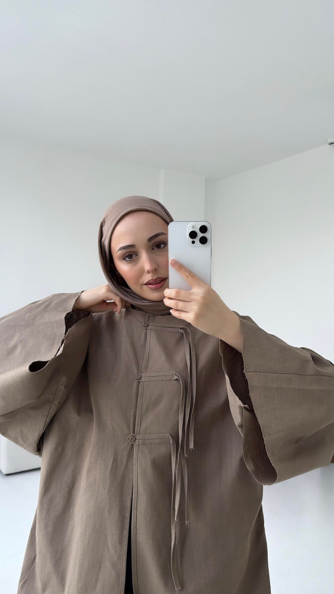 Geniş Kol Kimono Vizon