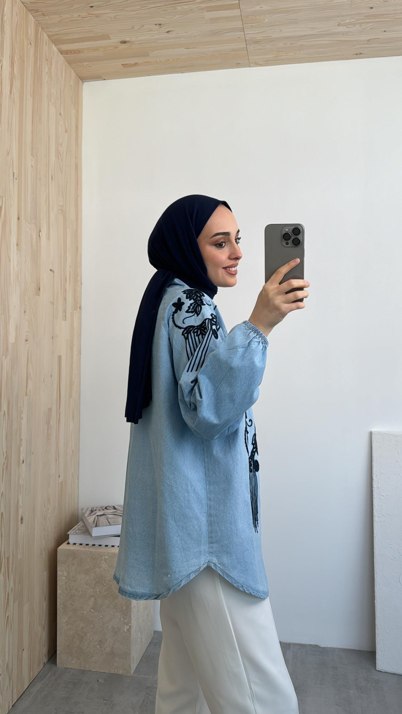 İşlemeli Tencel Kimono