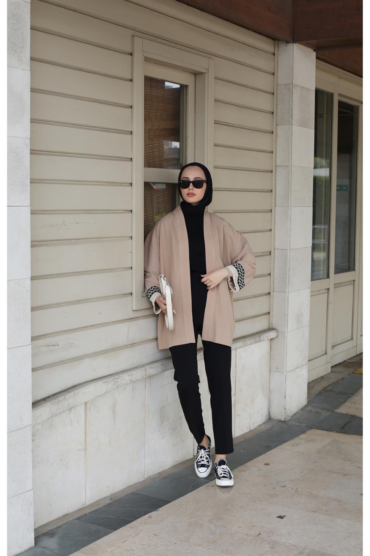 Keten Detaylı Kimono