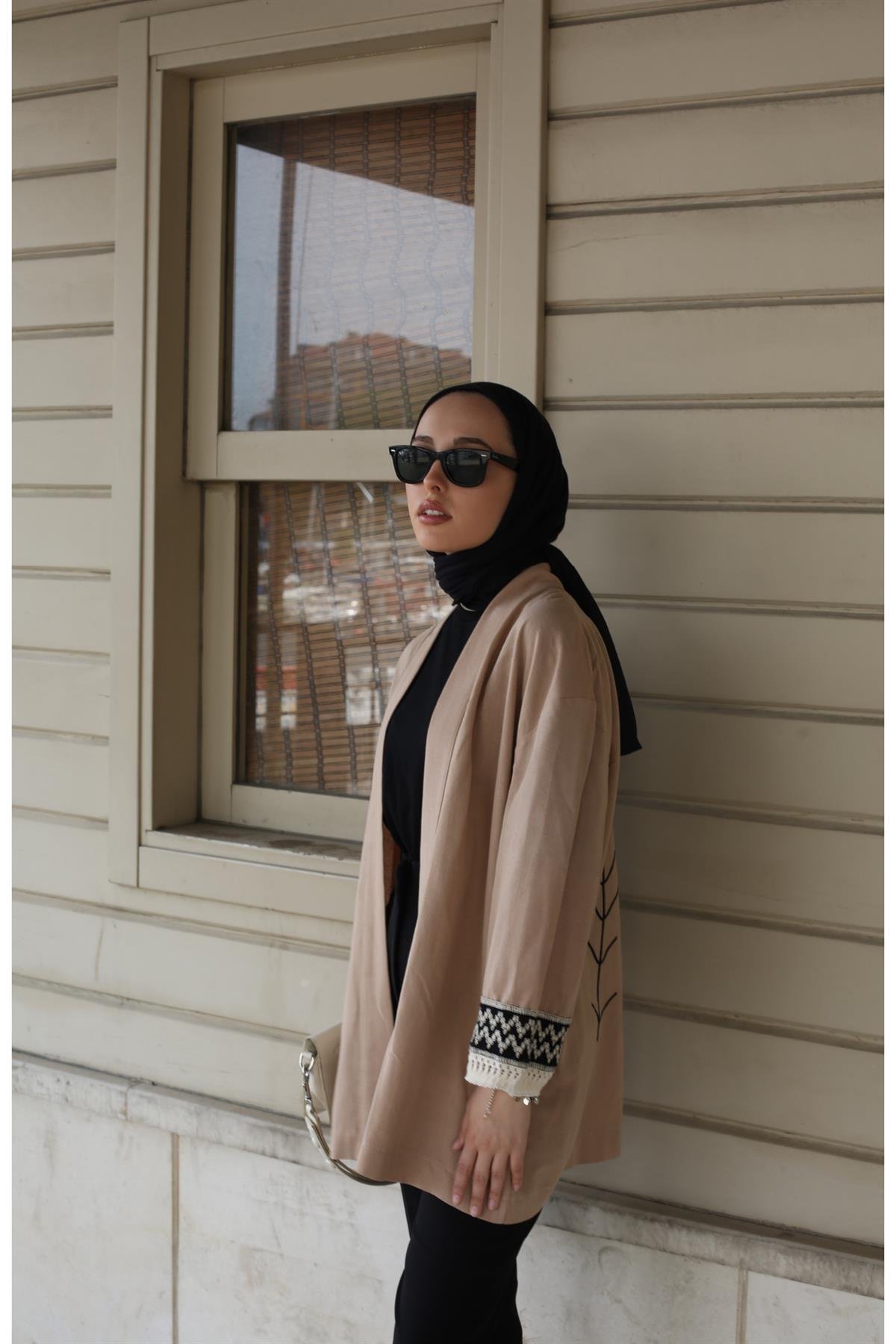 Keten Detaylı Kimono