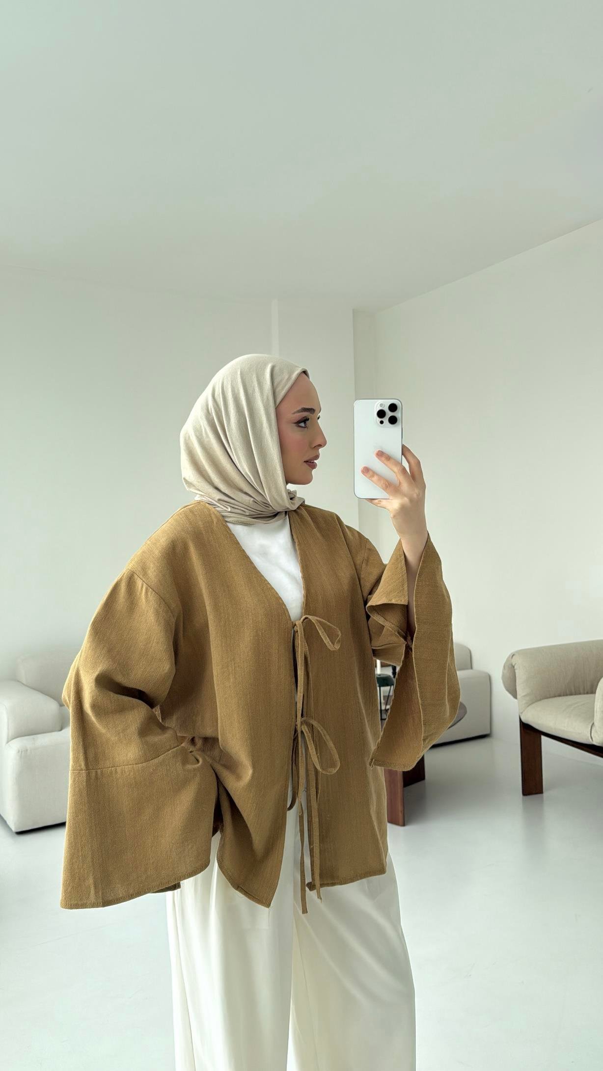 Kol Detay Kimono Hardal