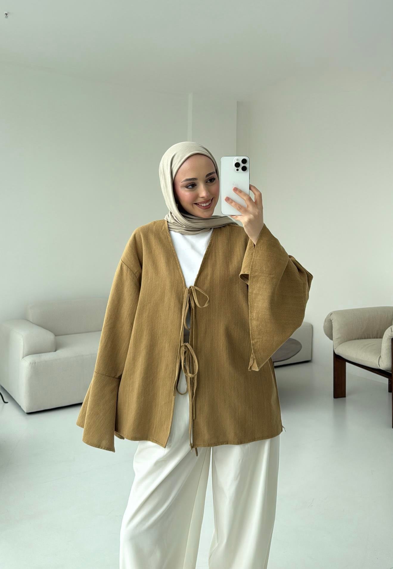 Kol Detay Kimono Hardal
