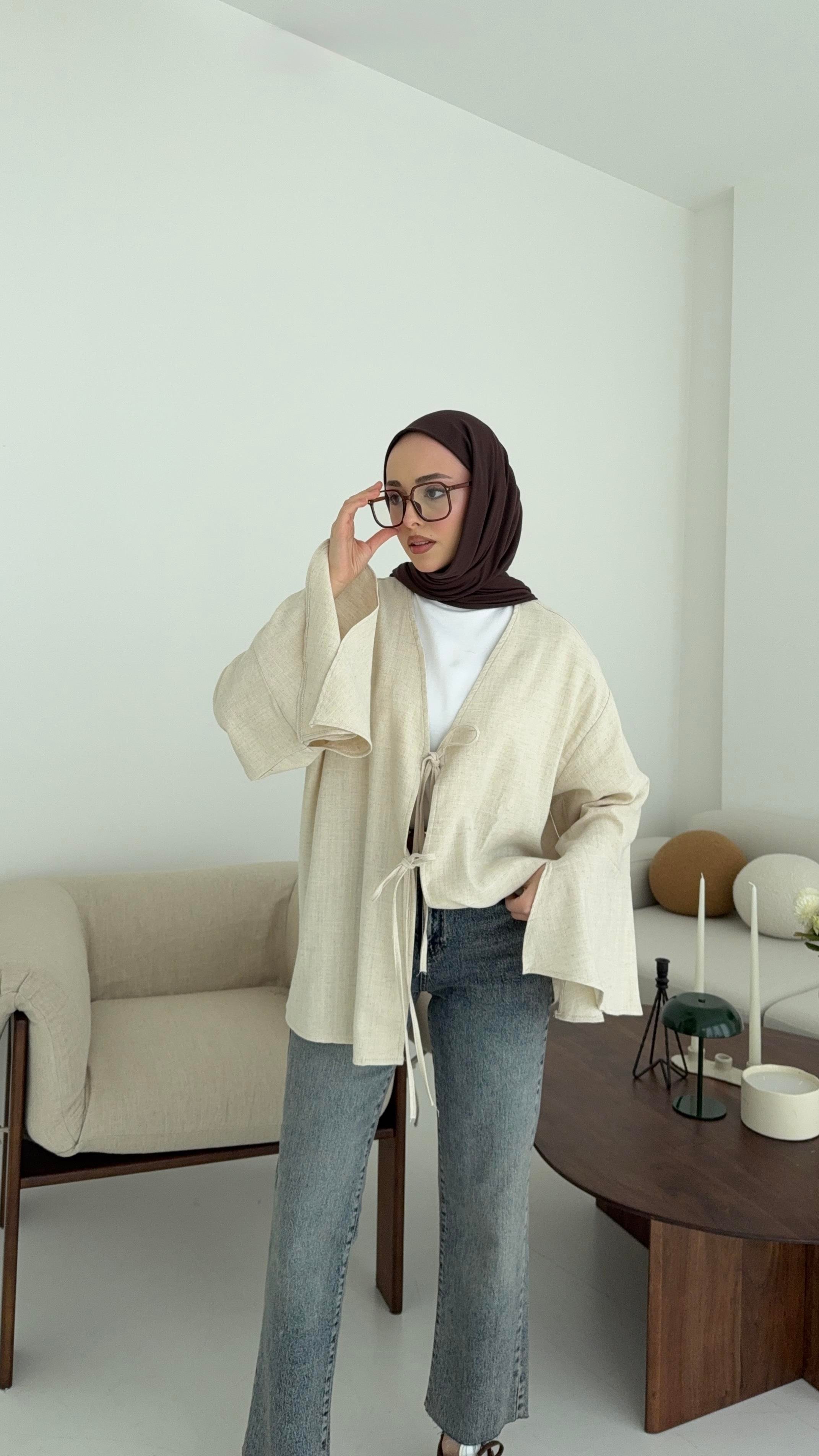 Kol Detay Kimono Natural