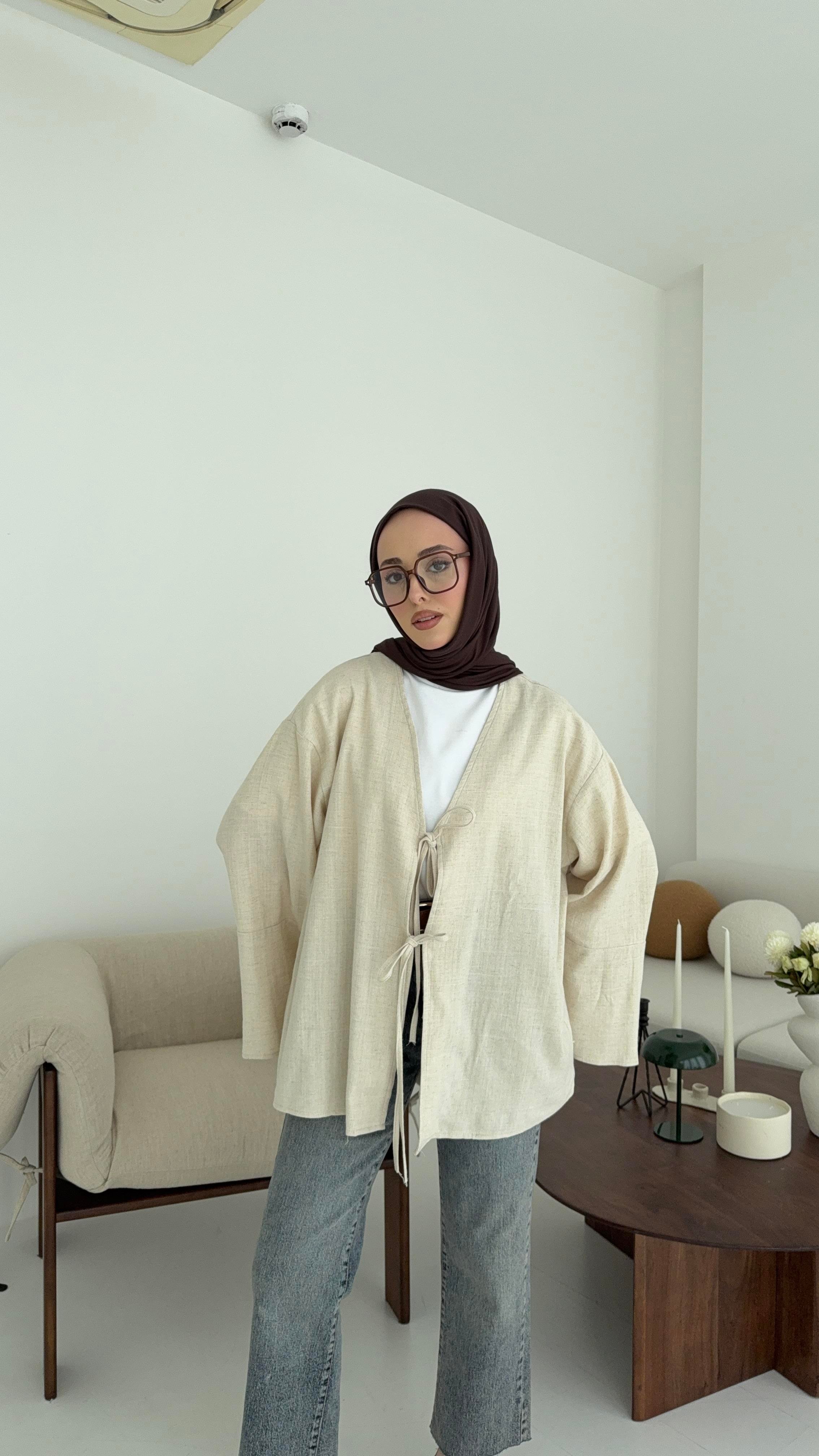 Kol Detay Kimono Natural