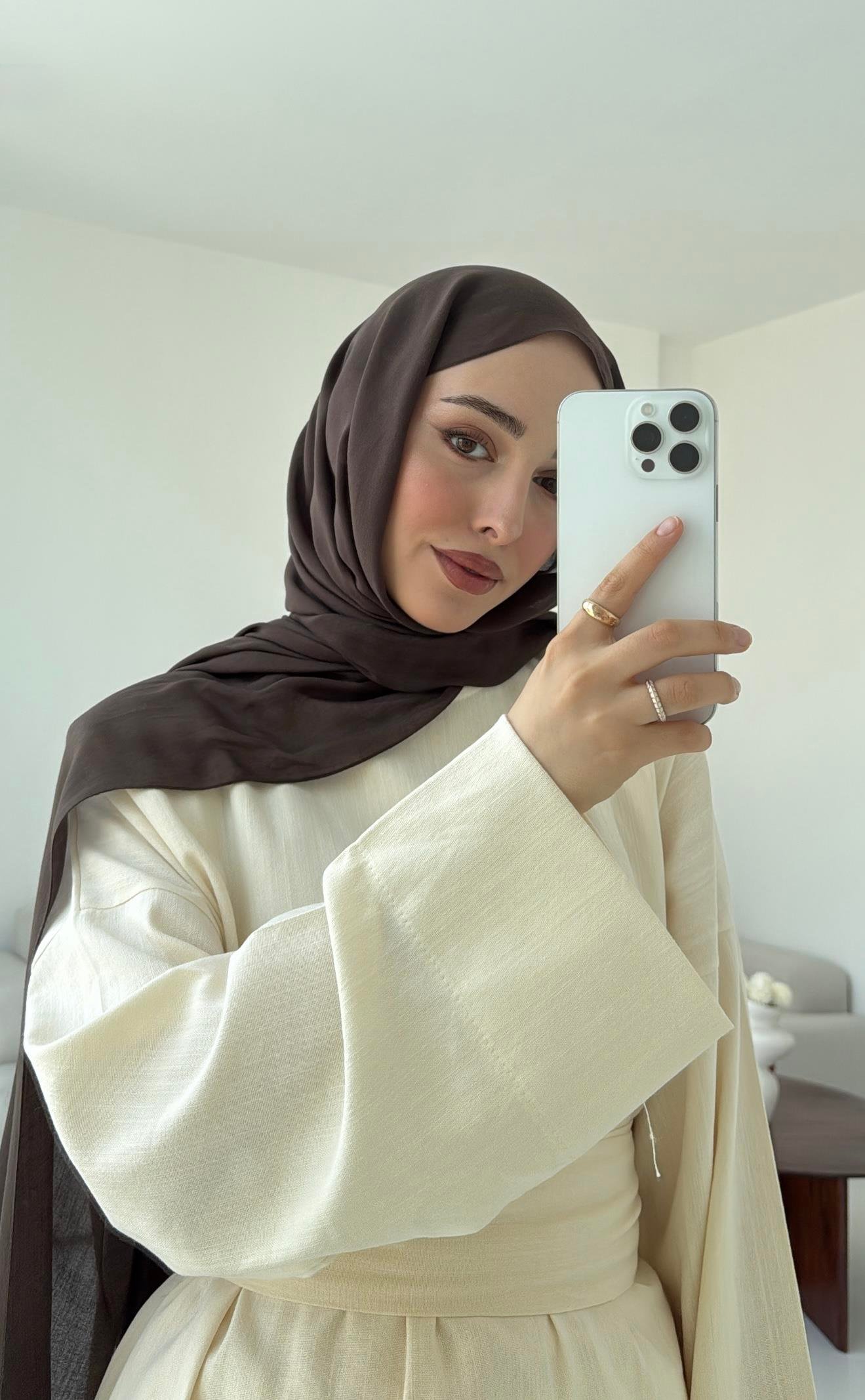 Krem Kuşaklı Bluz Takım 