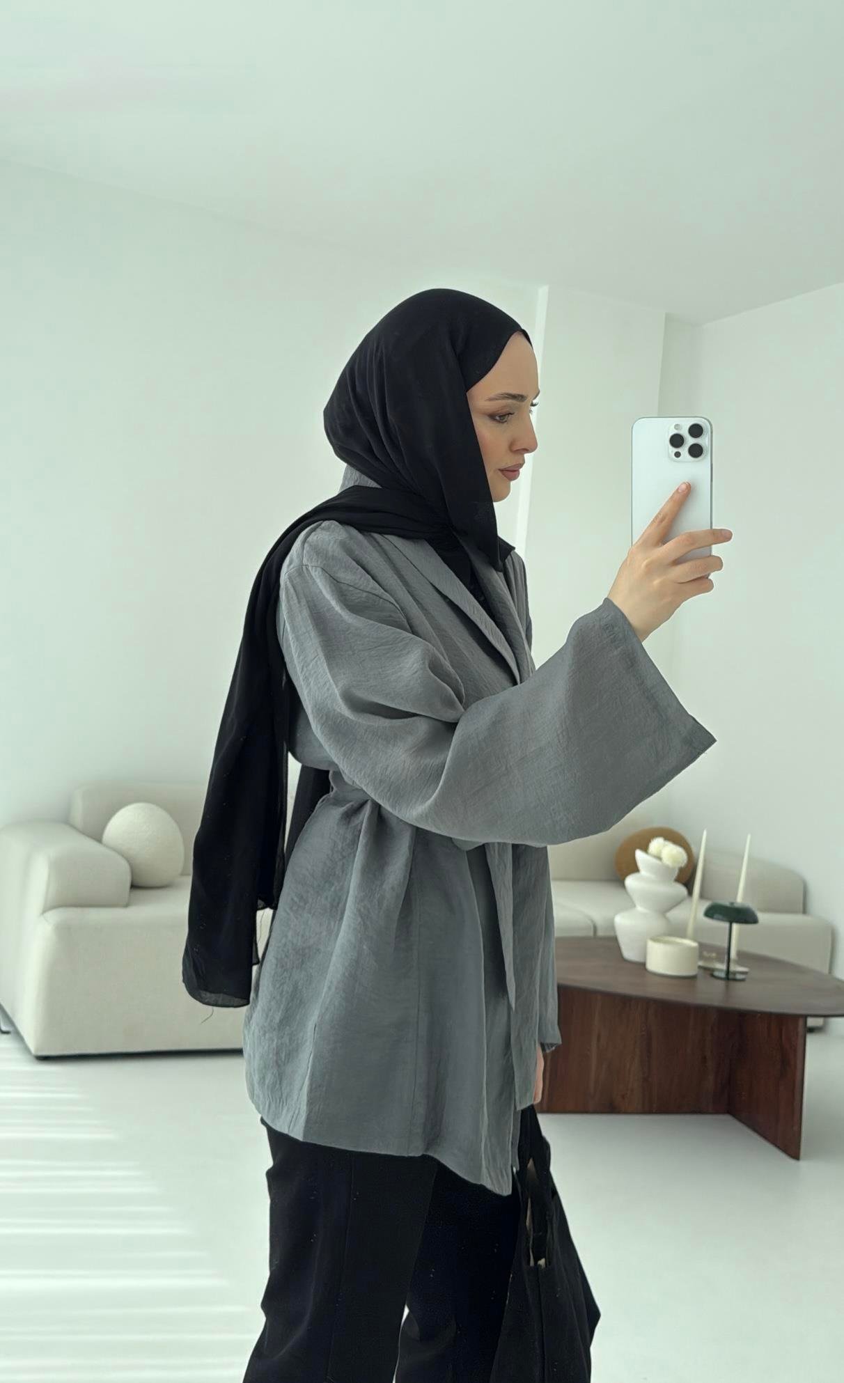 Model Yazlık Kimono Antrasit