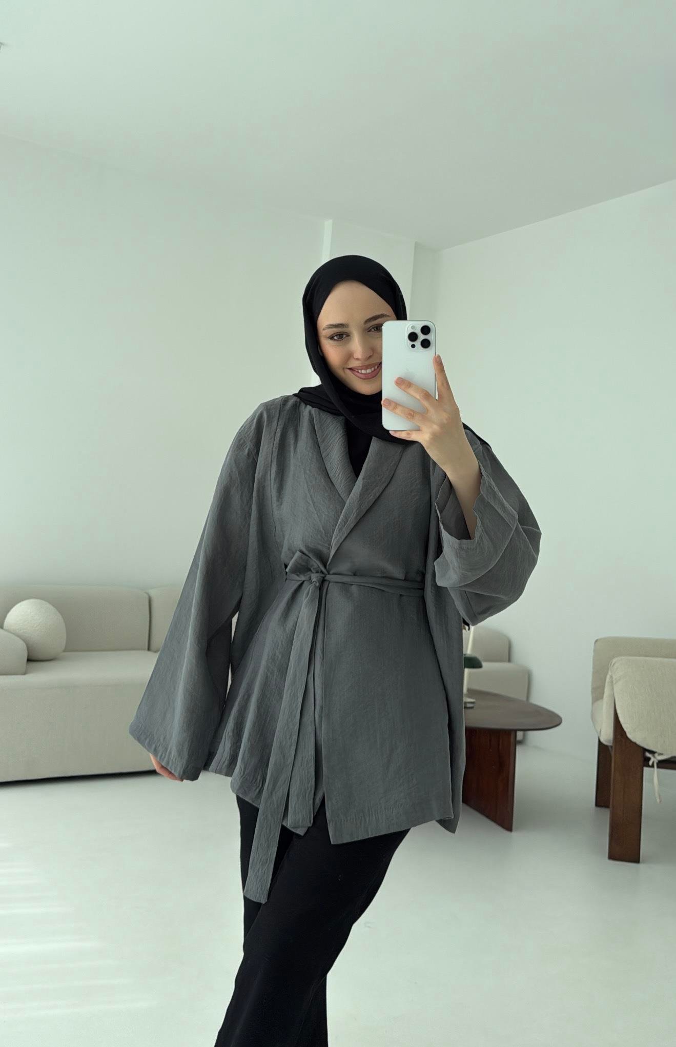 Model Yazlık Kimono Antrasit