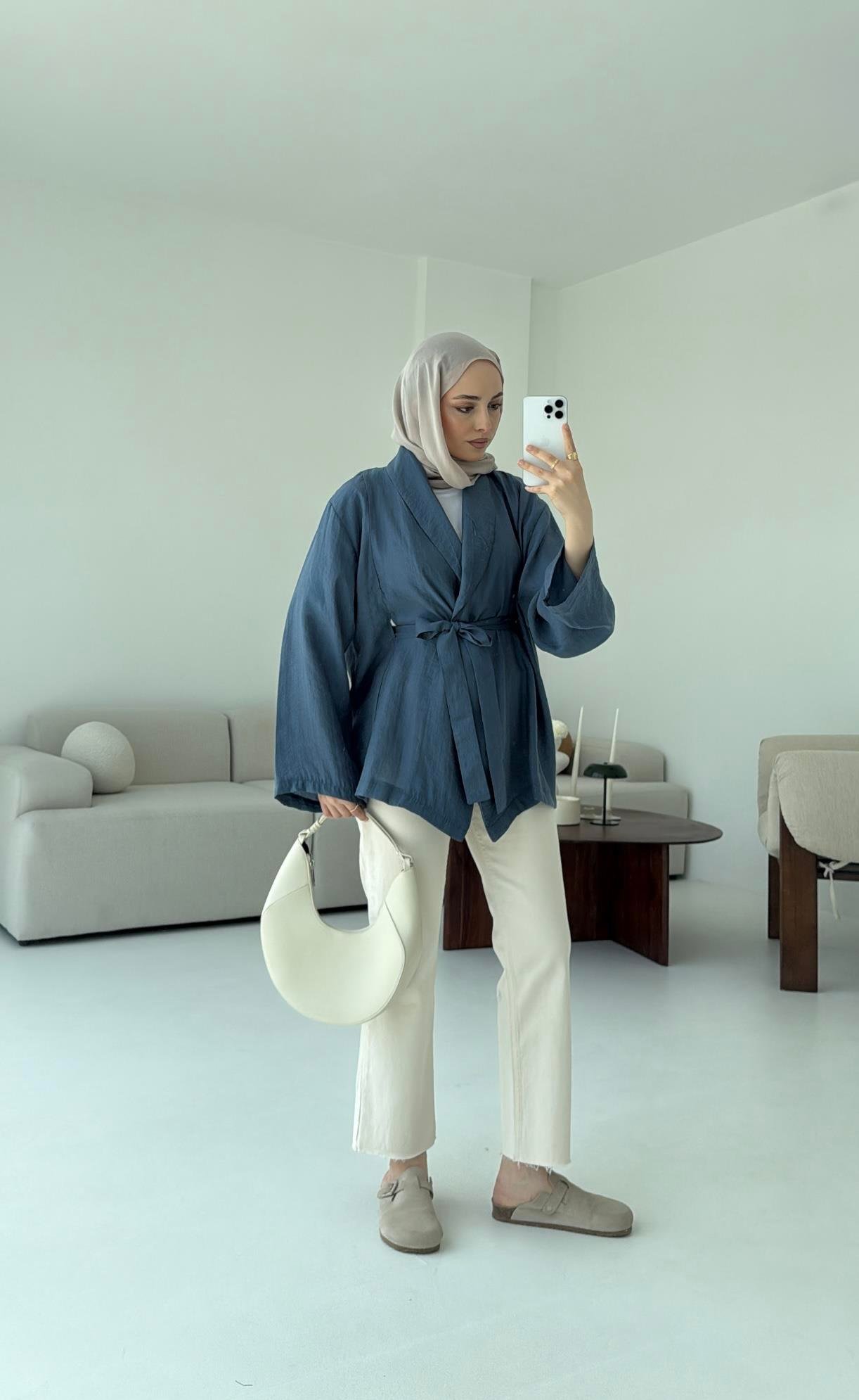 Model Yazlık Kimono İndigo