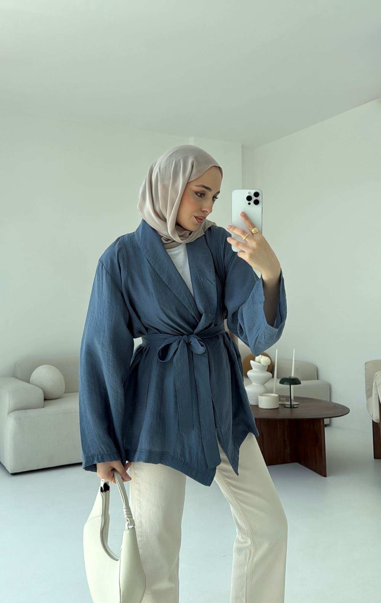 Model Yazlık Kimono İndigo