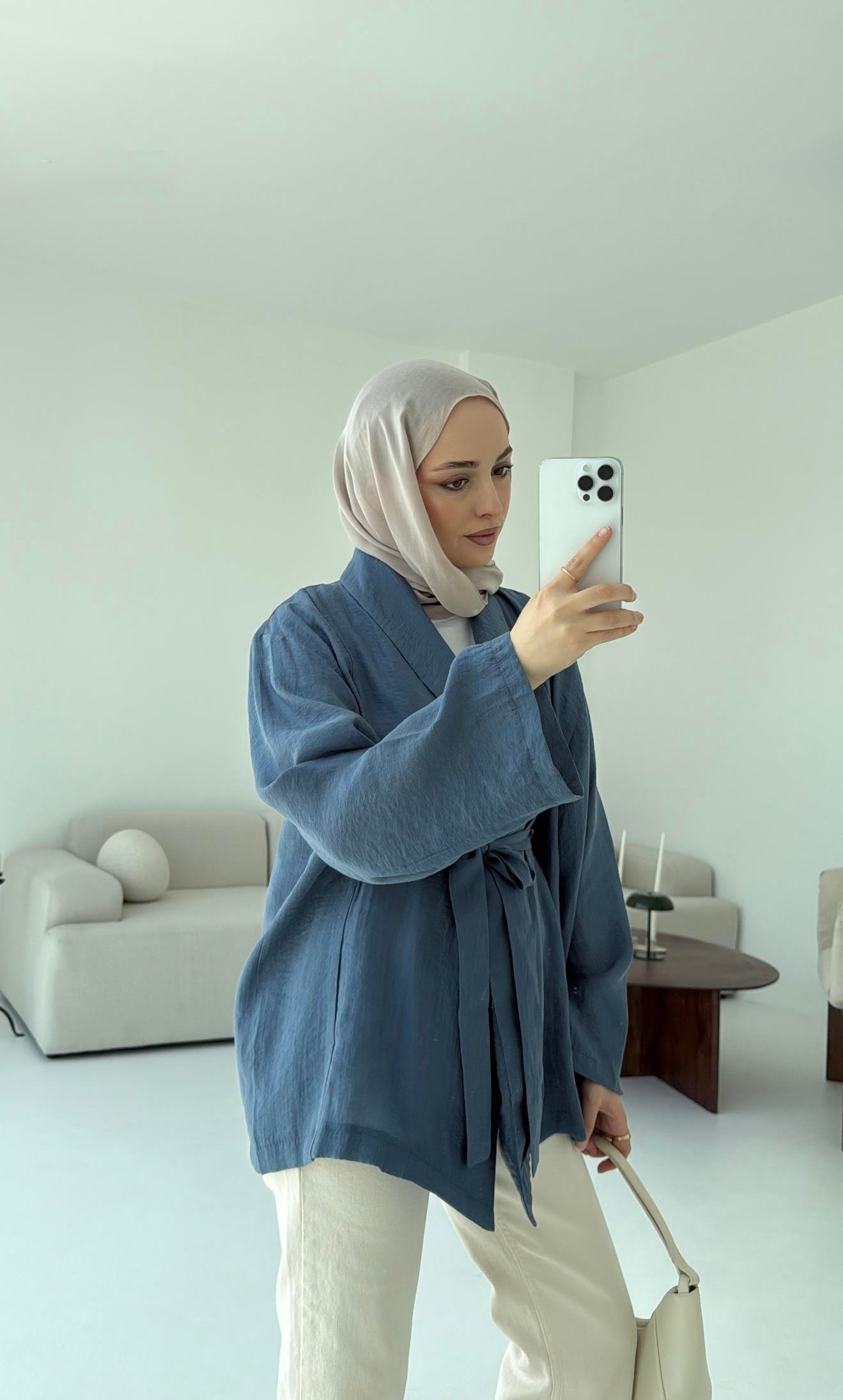Model Yazlık Kimono İndigo